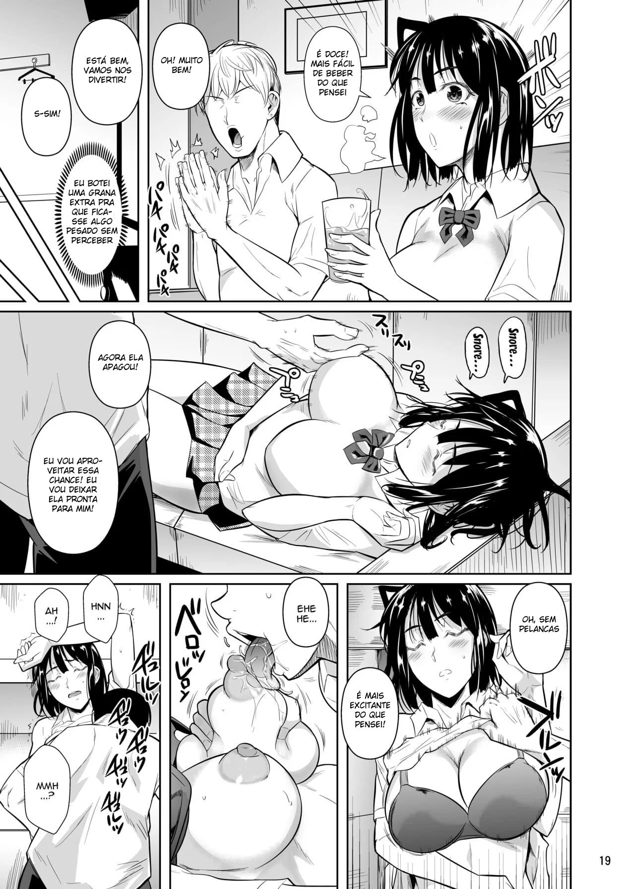 Netori se dá mal ao tentar foder com Modura e Sagura em Hentai HQ Brasileiro!