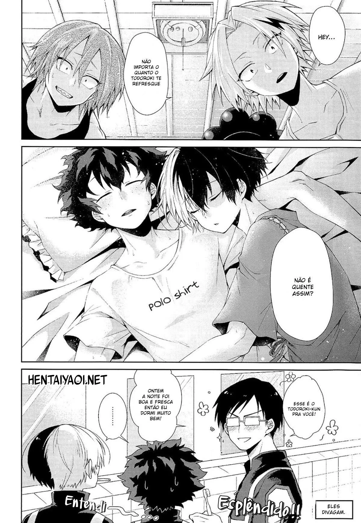 Orgia entre os garotos da academia UA para conseguir o Todoroki geladinho no Boku no Hero Hentai HQ Brasileiro