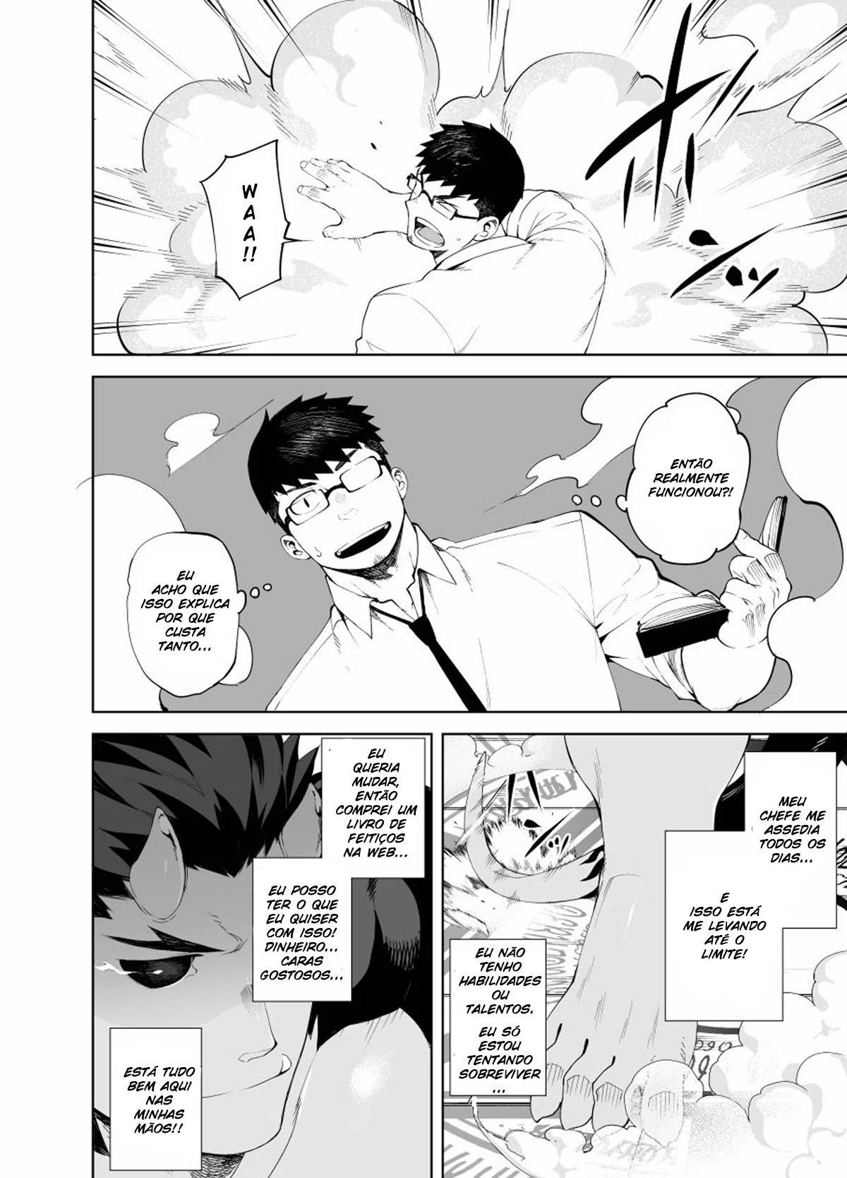Vigarista do Escritório se Dá Bem com Ferramenta Mágica da Sacanagem em Hentai HQ Brasileiro