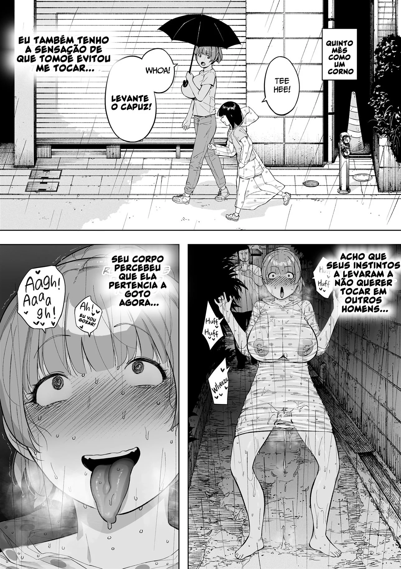 Piranha Tomoe: Compartilhando a Buceta com Outro em Hentai HQ Brasileiro