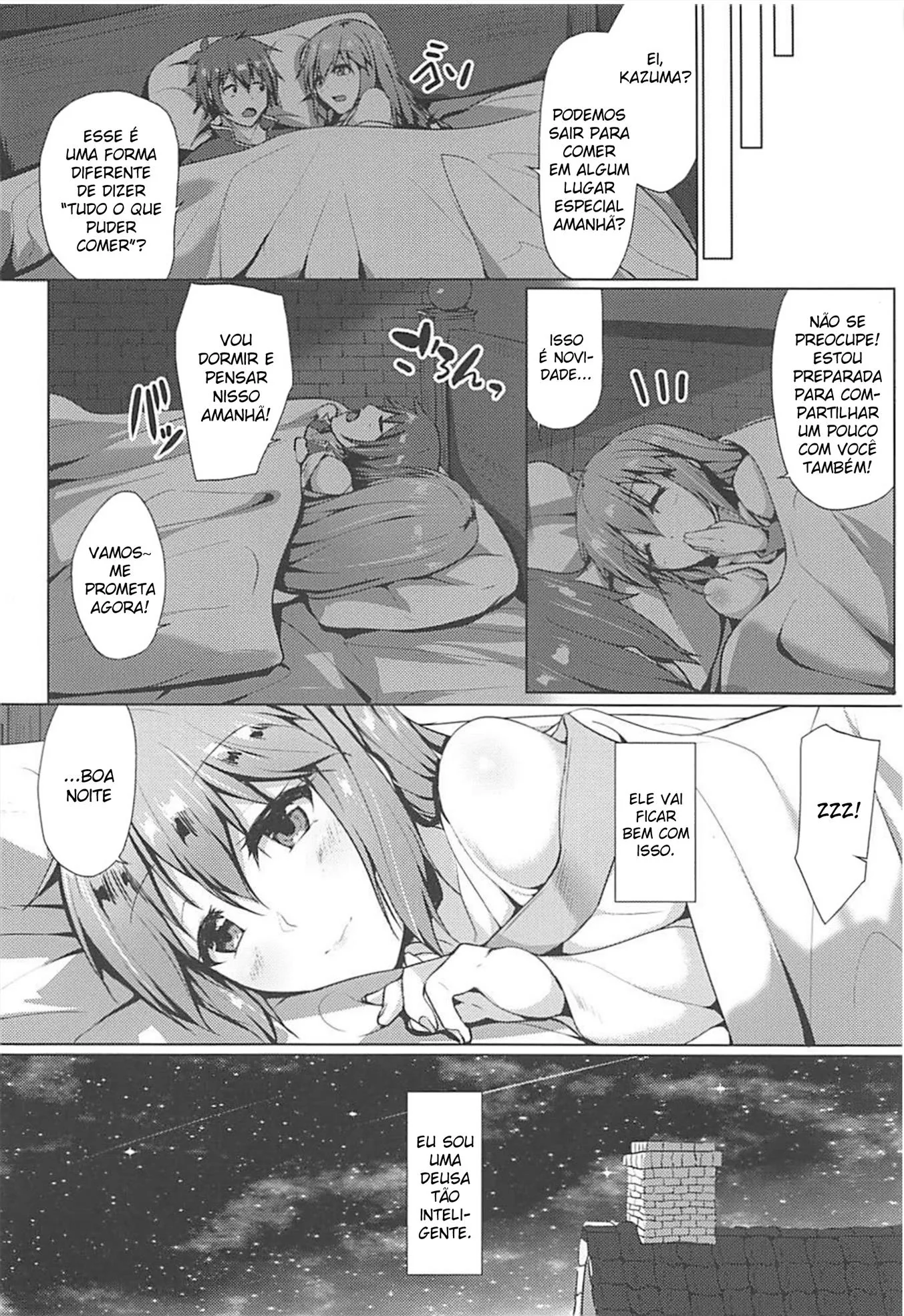 Aqua e Kazuma em Suruba Secreta