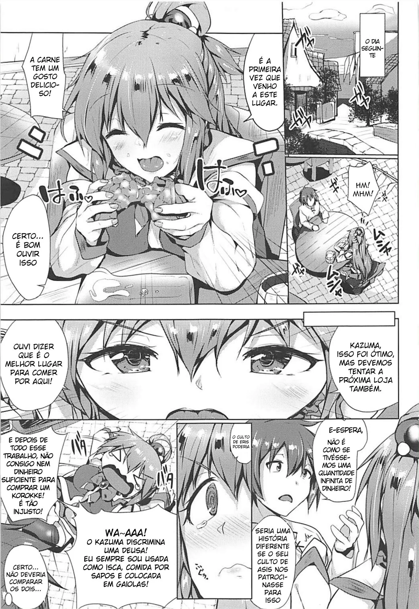 Aqua e Kazuma em Suruba Secreta