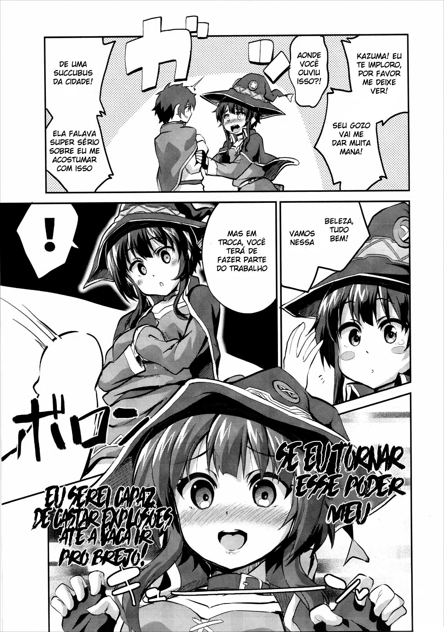 Megumin implora por gozada mágica na floresta