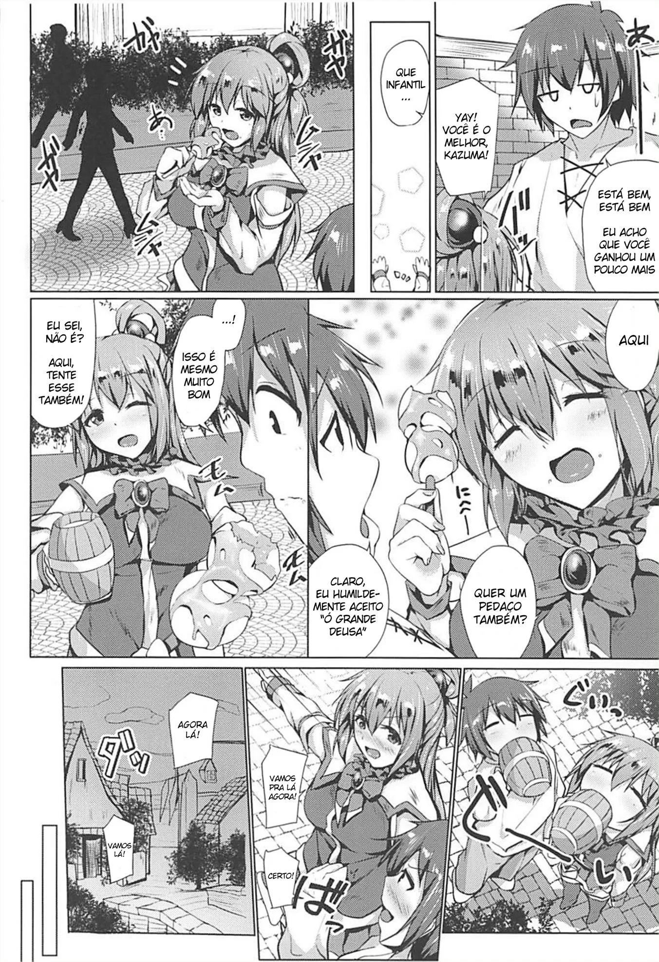 Aqua e Kazuma em Suruba Secreta
