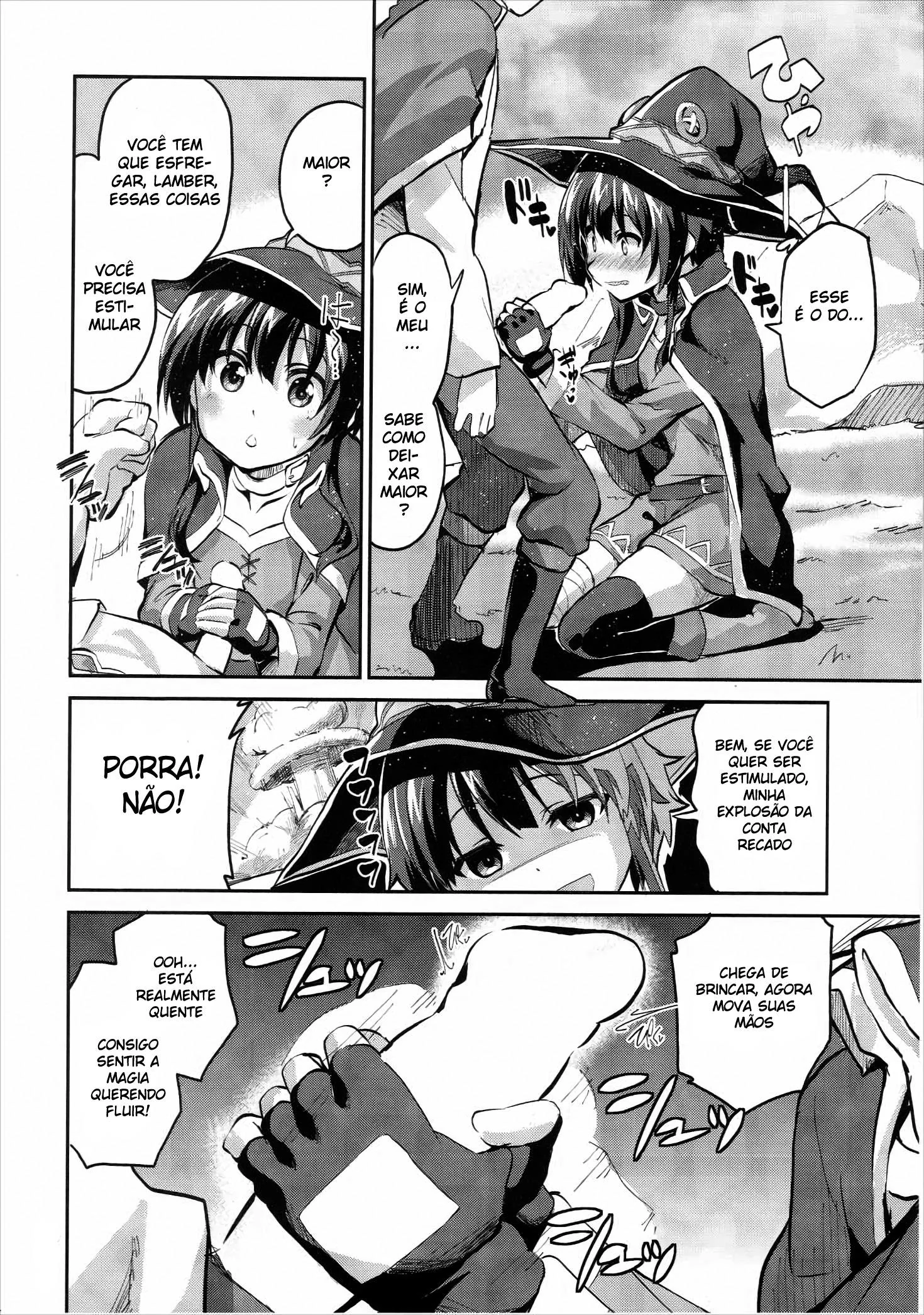 Megumin implora por gozada mágica na floresta