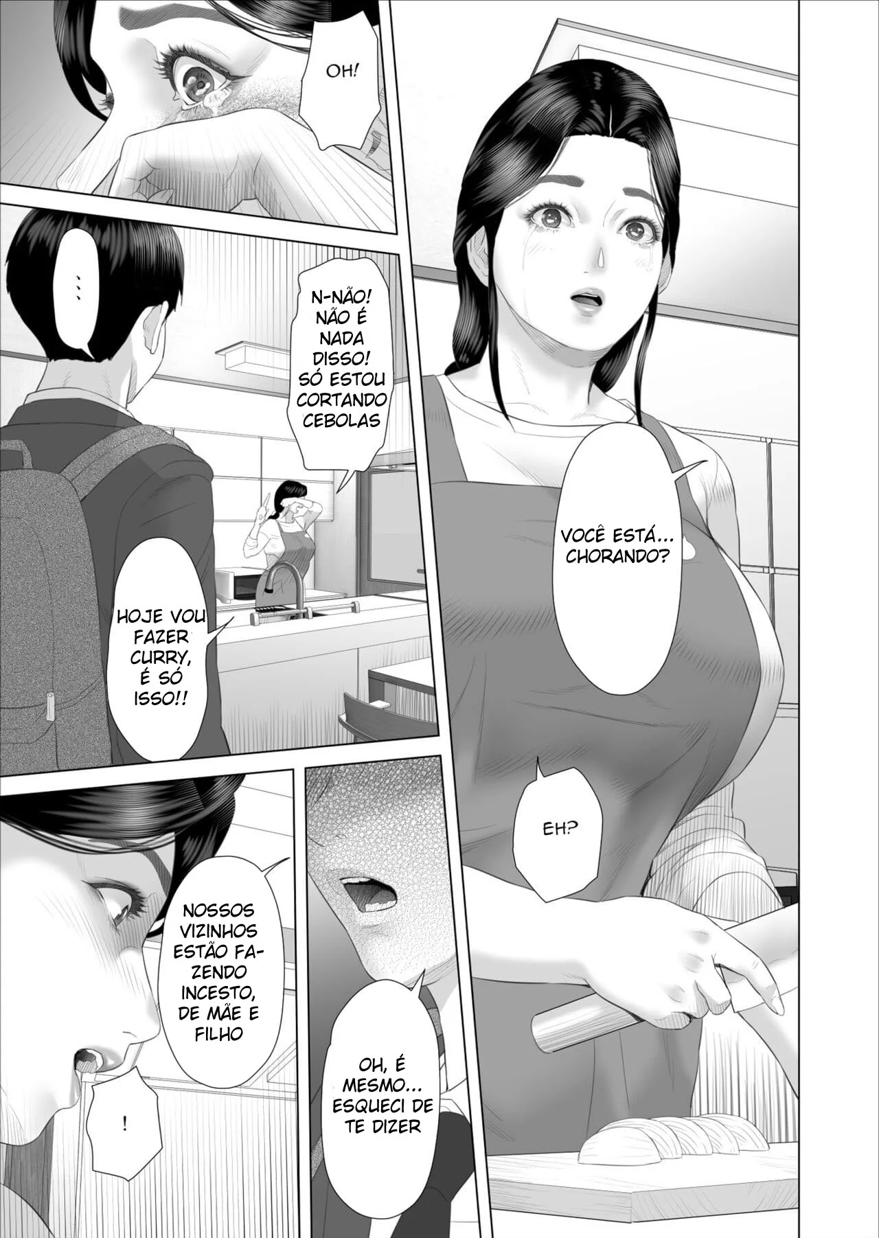 Mãe e filho: Reencontro de pica dura em Hentai HQ Brasileiro
