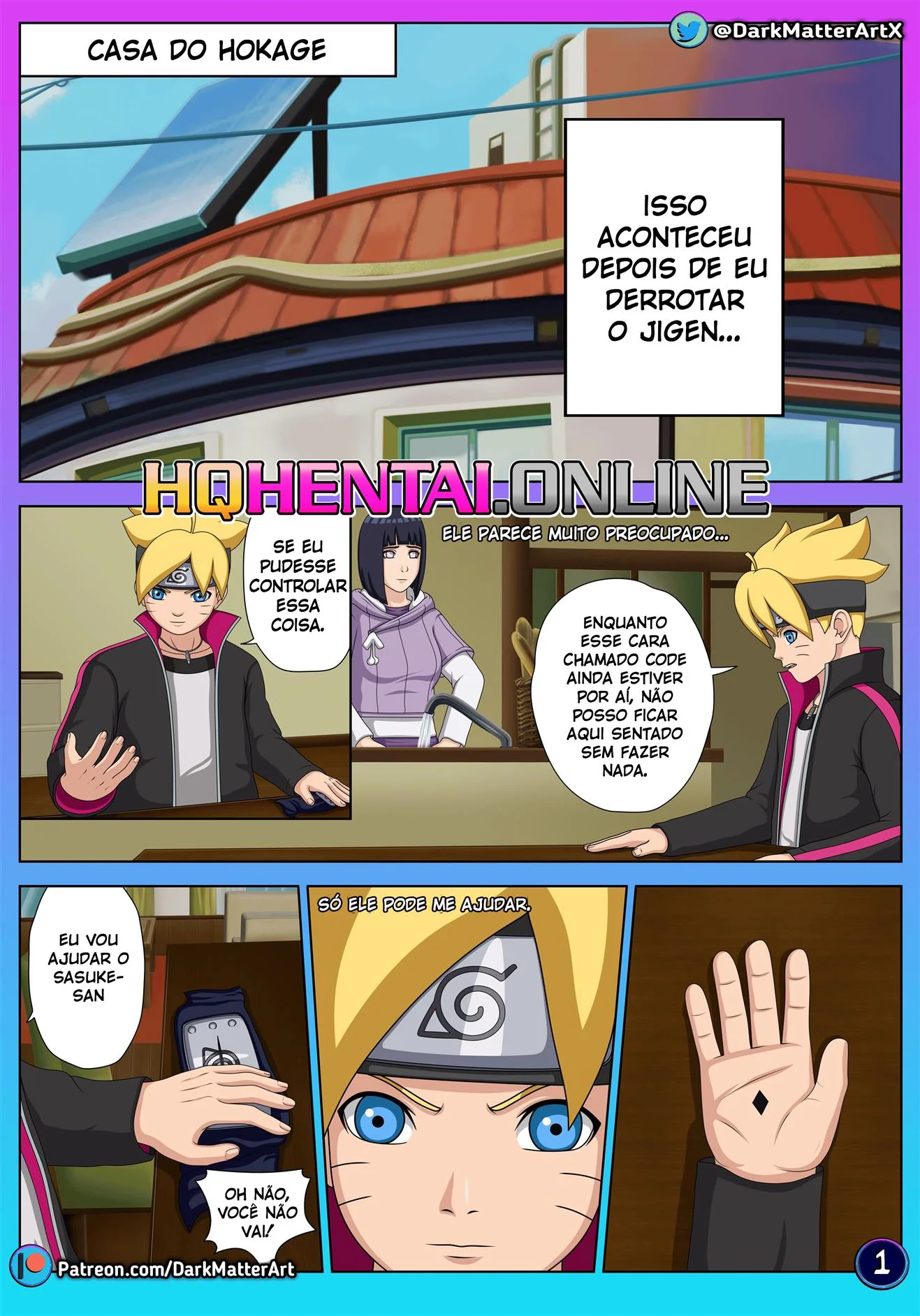 Boruto descobre segredo da buceta da Hinata em HQ Brasileiro