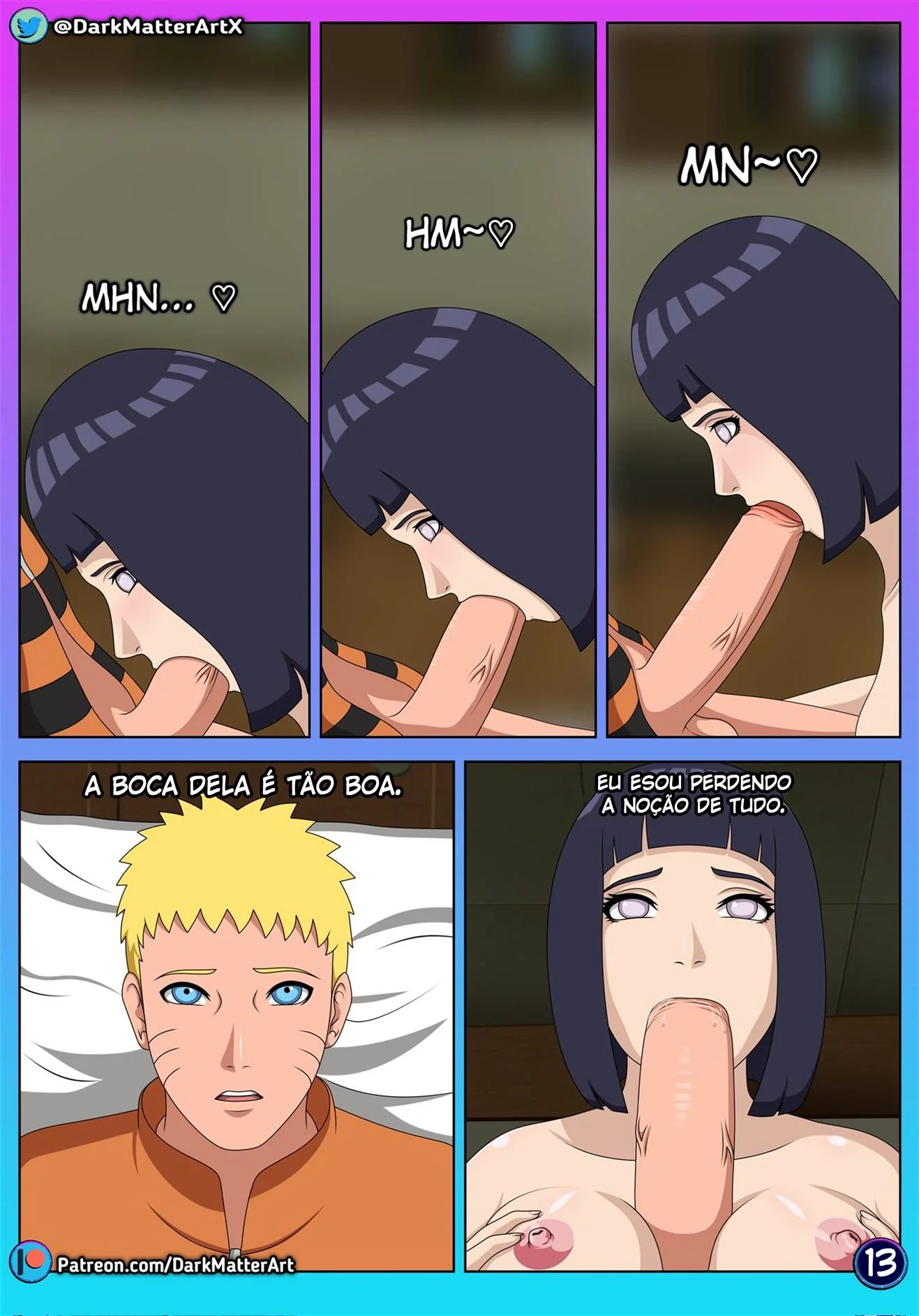 Boruto descobre segredo da buceta da Hinata em HQ Brasileiro