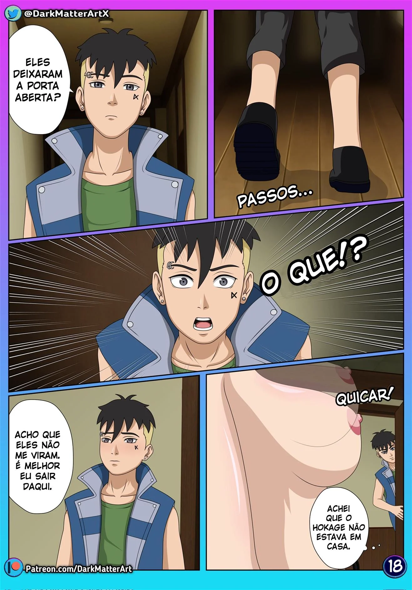 Boruto descobre segredo da buceta da Hinata em HQ Brasileiro