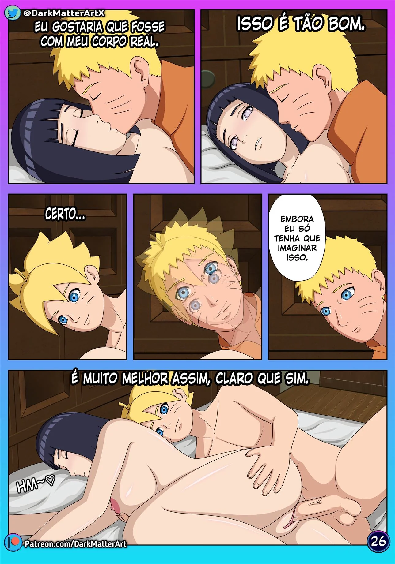 Boruto descobre segredo da buceta da Hinata em HQ Brasileiro