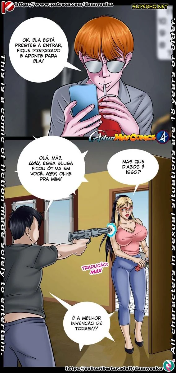 Testando a Nova Invenção: Mamãe Doida por Pau – Hentai HQ