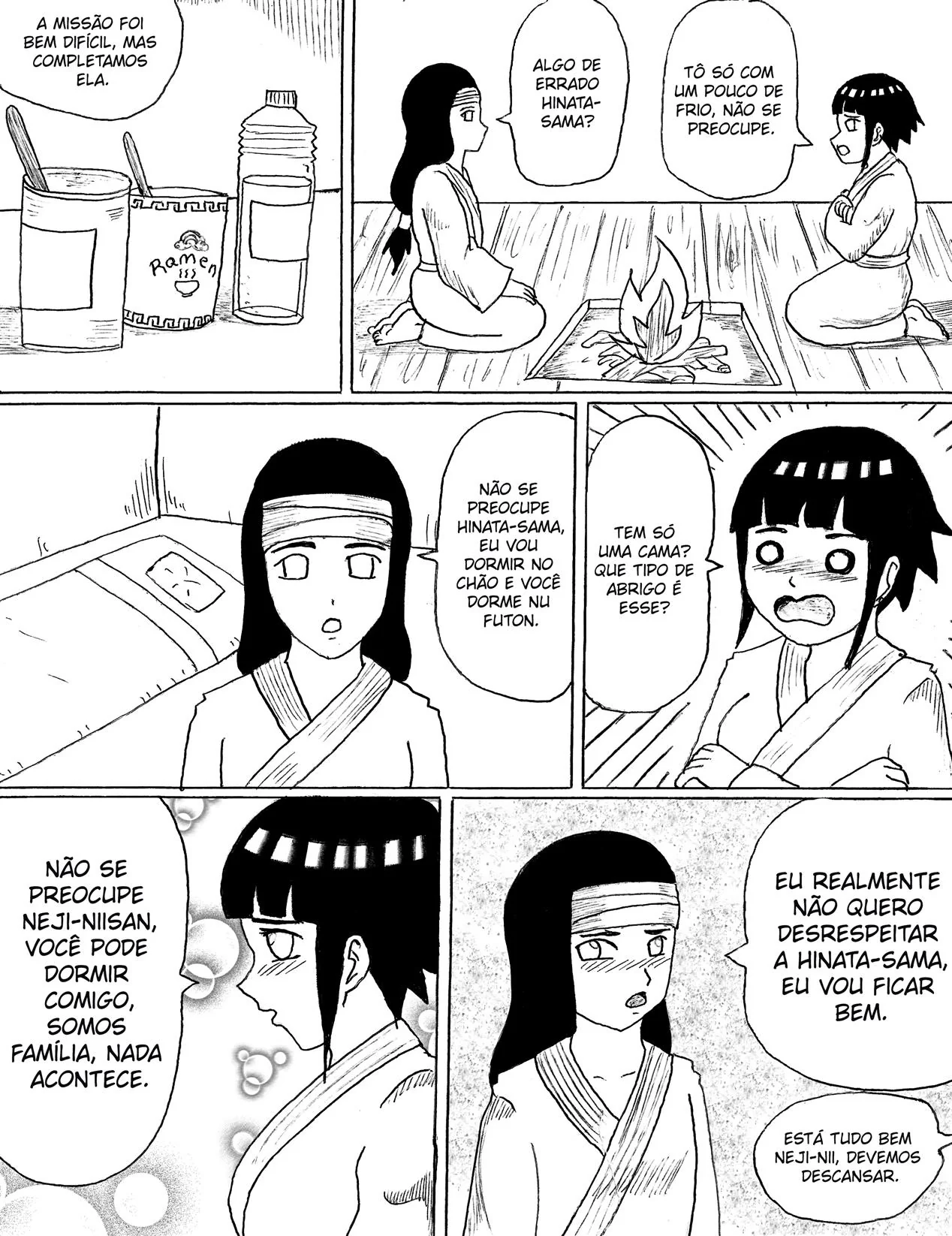 Neji se Aproxima da Irmã Piranha em Hentai HQ Brasileiro