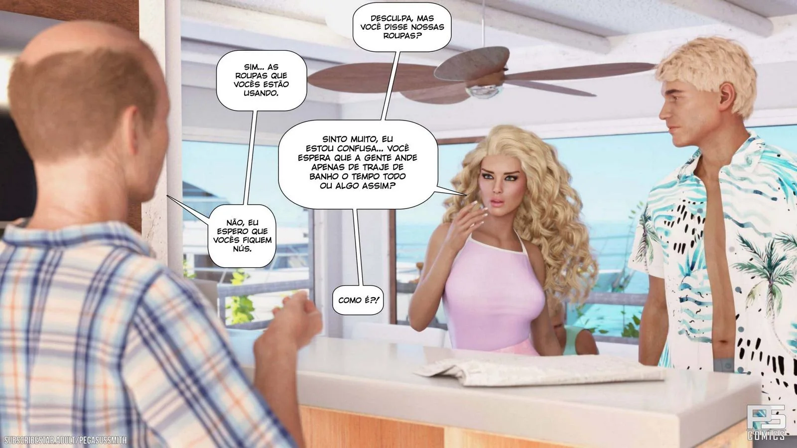 Nudist Resort: Kelly se aproveita da putaria e mostra o que é uma verdadeira piranha em Hentai HQ Brasileiro!