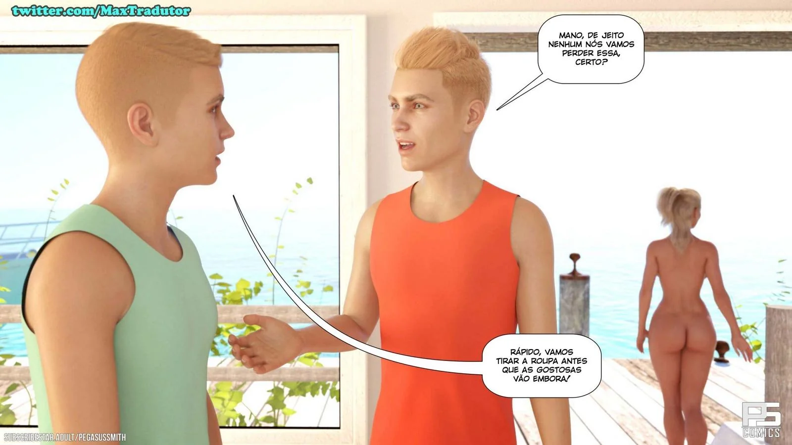 Nudist Resort: Kelly se aproveita da putaria e mostra o que é uma verdadeira piranha em Hentai HQ Brasileiro!