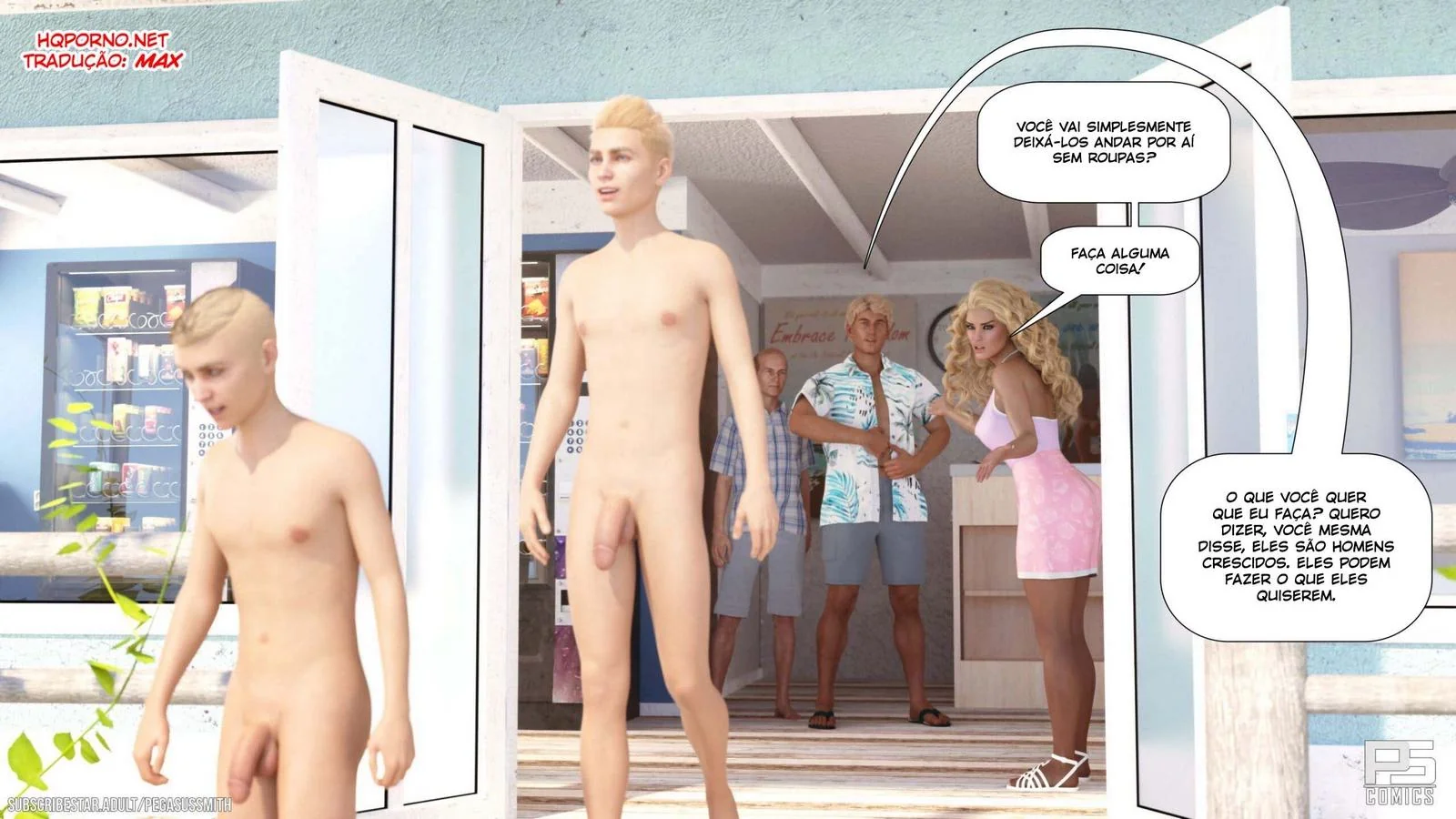 Nudist Resort: Kelly se aproveita da putaria e mostra o que é uma verdadeira piranha em Hentai HQ Brasileiro!
