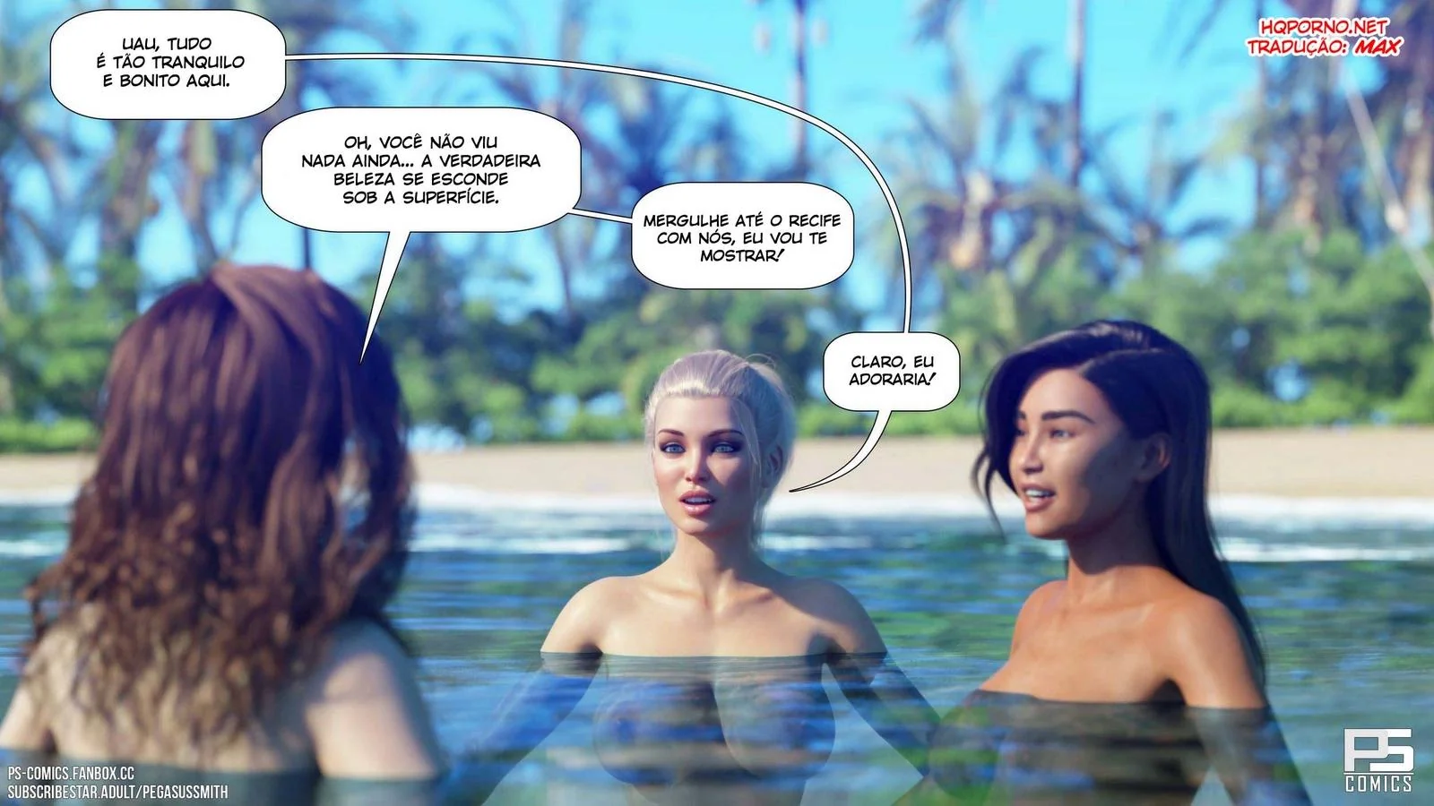Kelly e a Ilha da Sacanagem – Aventuras ousadas em um Resort de Nudismo! Em Hentai HQ Brasileiro