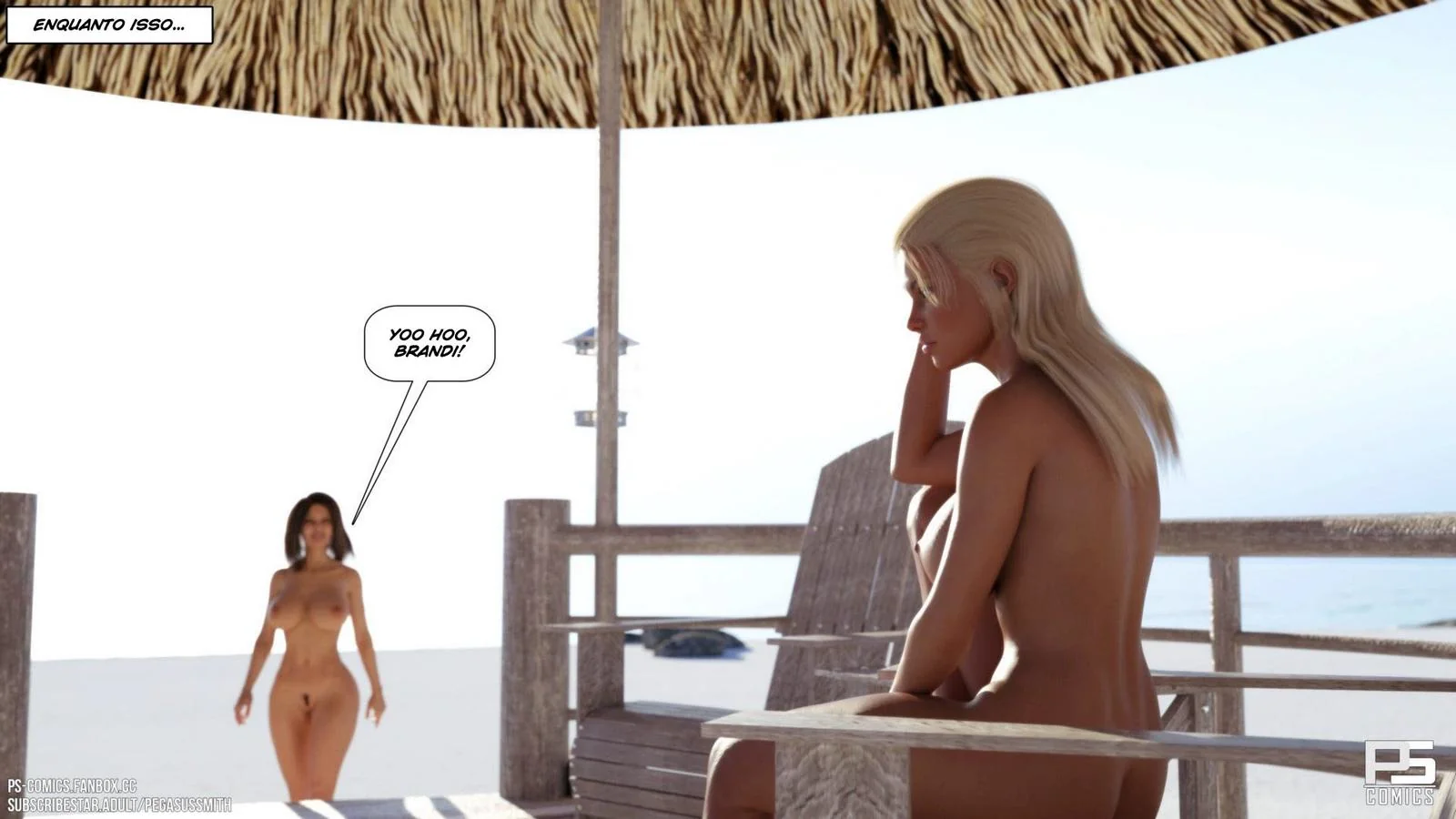 Kelly e a Ilha da Sacanagem – Aventuras ousadas em um Resort de Nudismo! Em Hentai HQ Brasileiro