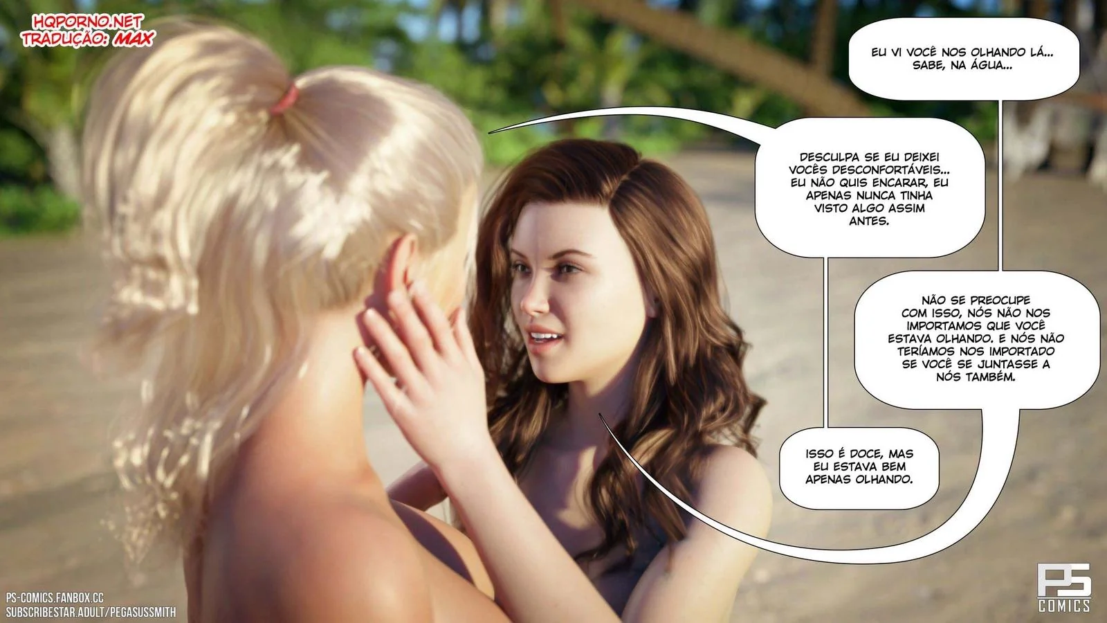 Kelly e a Ilha da Sacanagem – Aventuras ousadas em um Resort de Nudismo! Em Hentai HQ Brasileiro