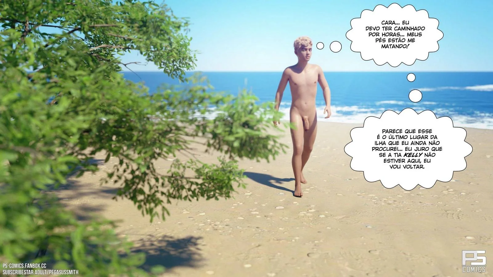 Kelly e a Ilha da Sacanagem – Aventuras ousadas em um Resort de Nudismo! Em Hentai HQ Brasileiro