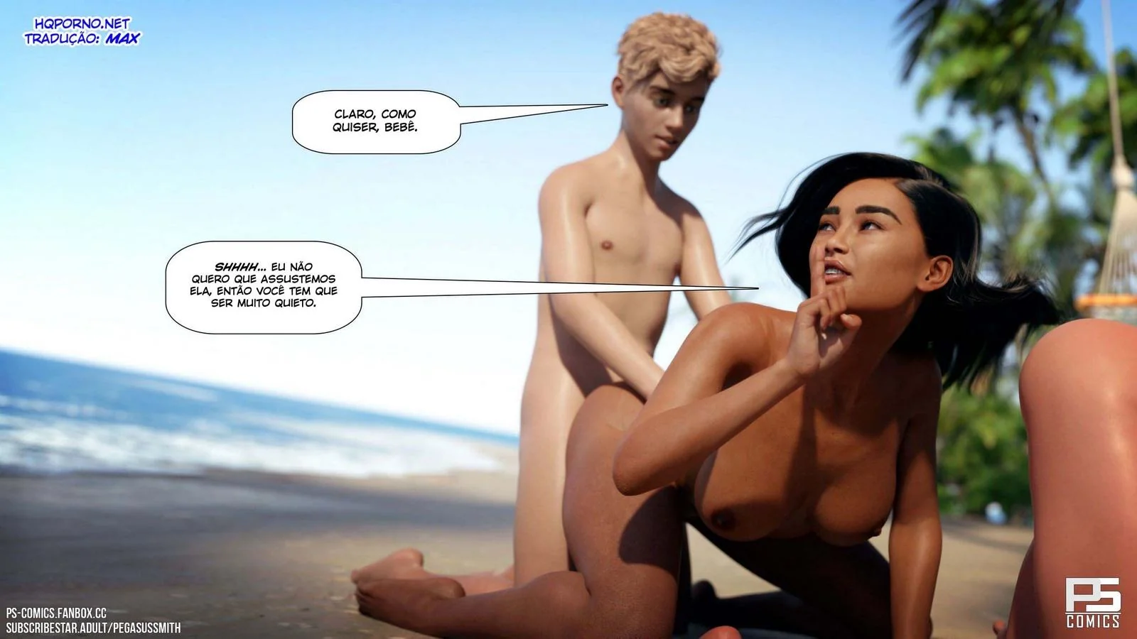Kelly e a Ilha da Sacanagem – Aventuras ousadas em um Resort de Nudismo! Em Hentai HQ Brasileiro