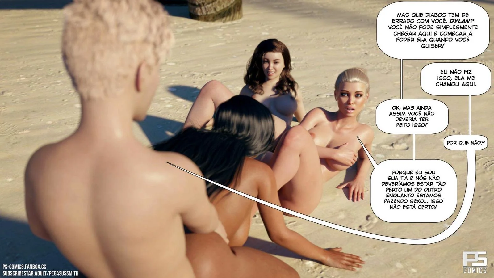 Kelly e a Ilha da Sacanagem – Aventuras ousadas em um Resort de Nudismo! Em Hentai HQ Brasileiro