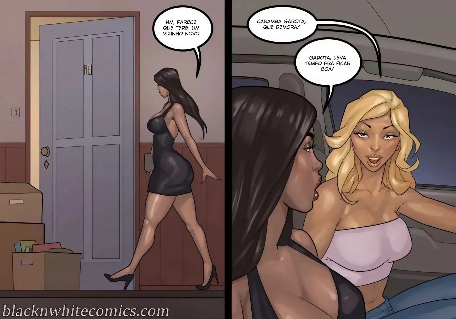Safada dá uma lição de foder com negros mega dotados (em hentai HQ Brasileiro)