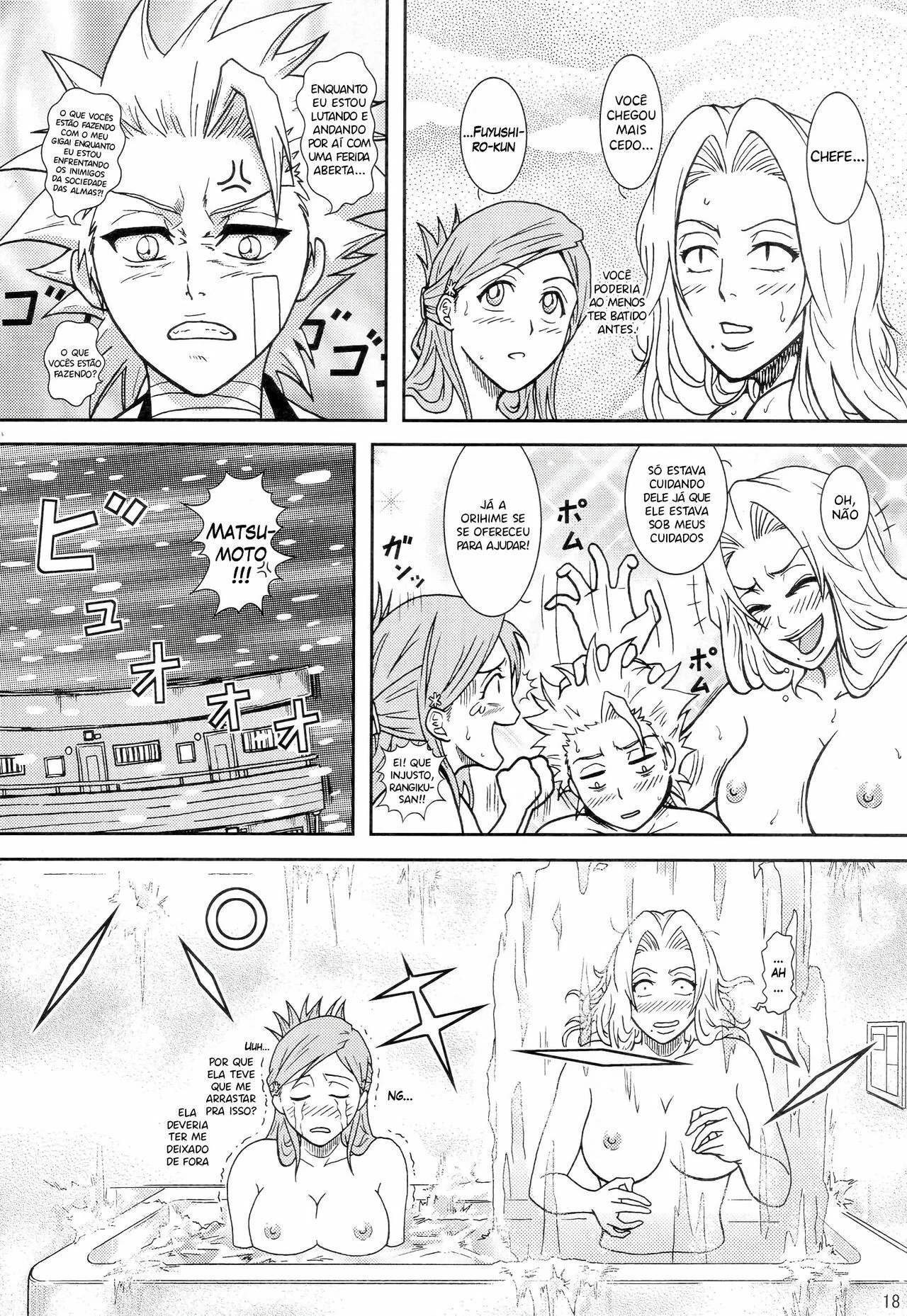 Bleach Hentai: Loira – Mortes no spa – São a pica nas bucetas das piranhas em hentai HQ