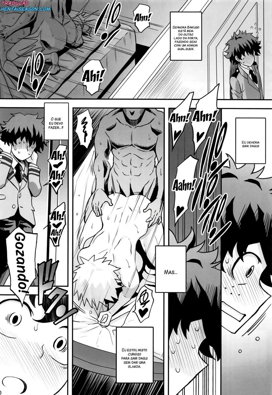 Boku No Hero Hentai: Bakugou a Mamãe Violenta – Izuki flagra a gostosa da Sra. Bakugou em ação em HQ Brasileiro