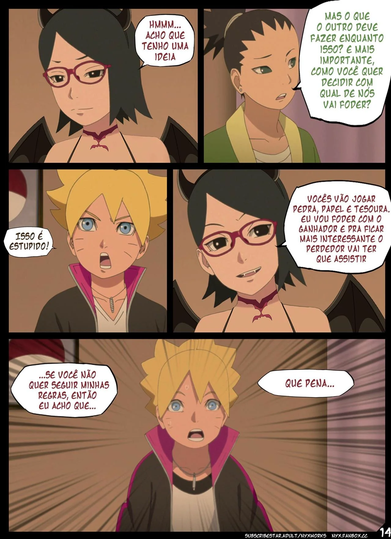 Boruto e Sarada na Noite da Safadeza – HQ de Hentai Brasileiro
