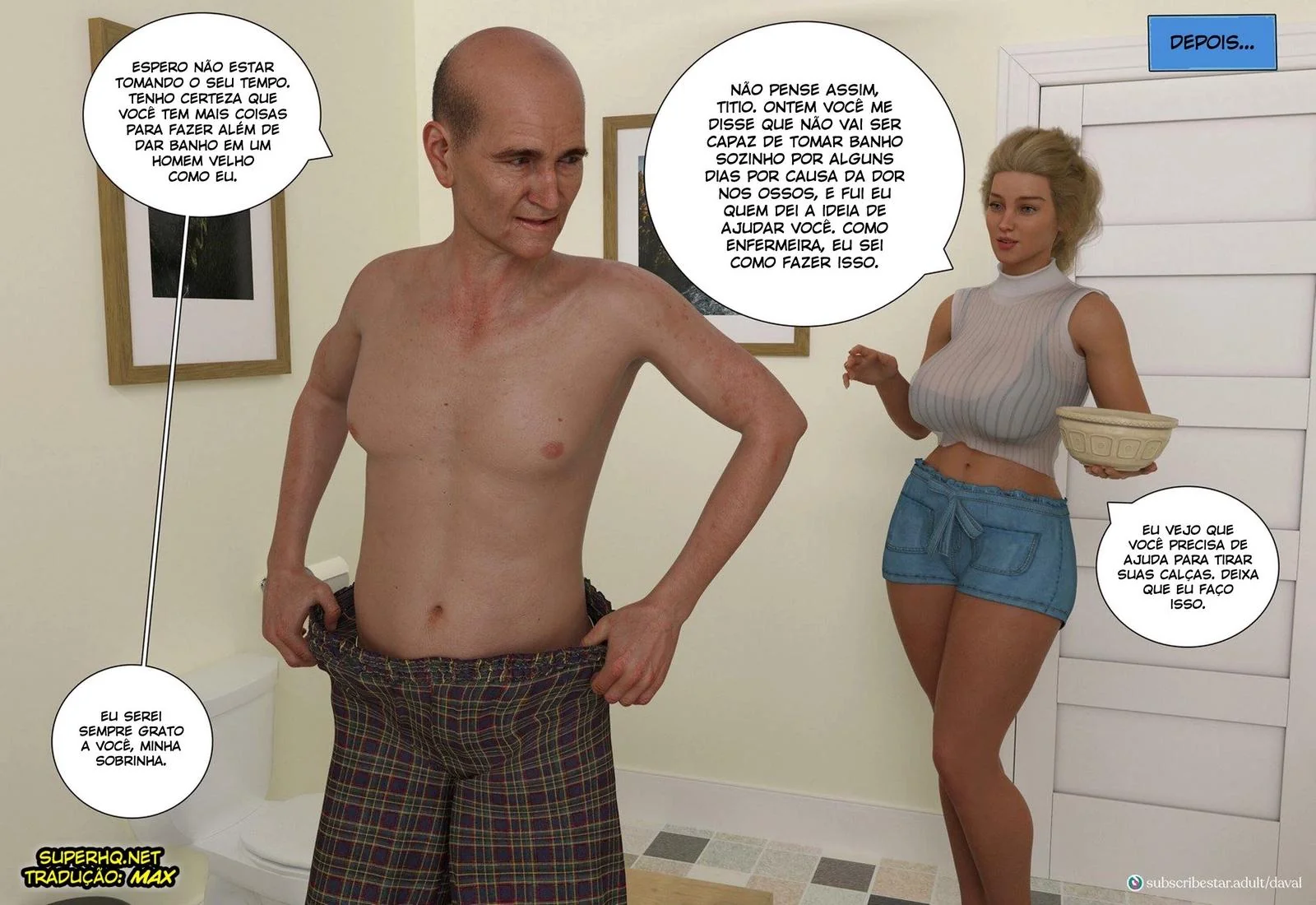 A Tarde de Sexo entre Sarah, David e Peter em Hentai HQ Brasileiro