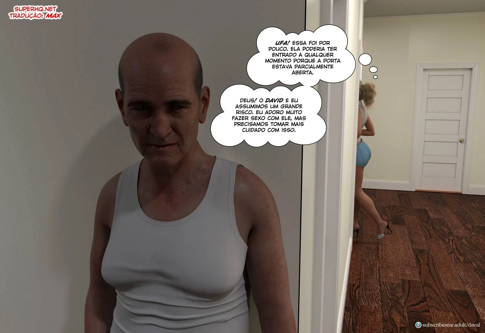 A Tarde de Sexo entre Sarah, David e Peter em Hentai HQ Brasileiro