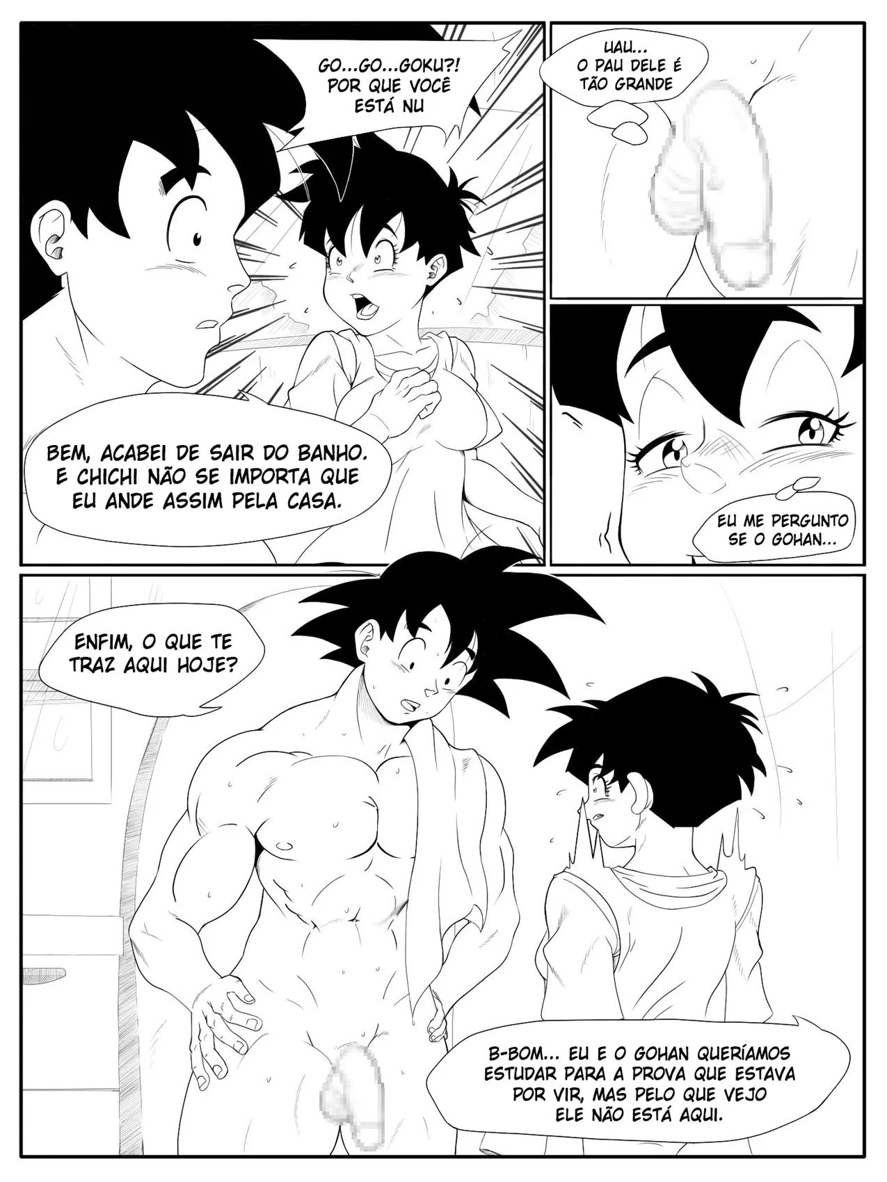 Goku Pelado: Videl Ajuda o Tarado a Resolver seu Problema na Pica Dura – Dragon Ball Hentai HQ Brasileiro