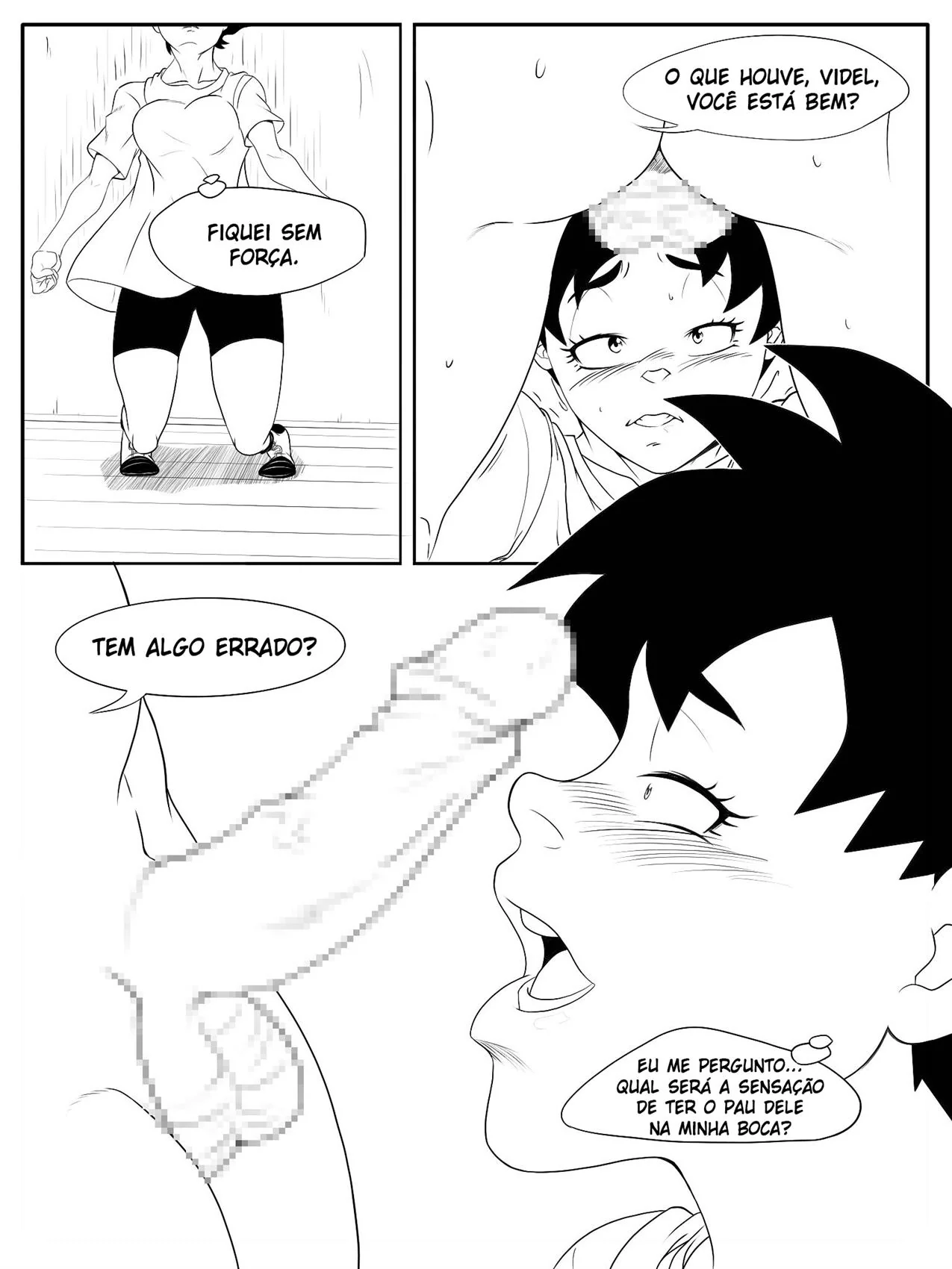 Goku Pelado: Videl Ajuda o Tarado a Resolver seu Problema na Pica Dura – Dragon Ball Hentai HQ Brasileiro
