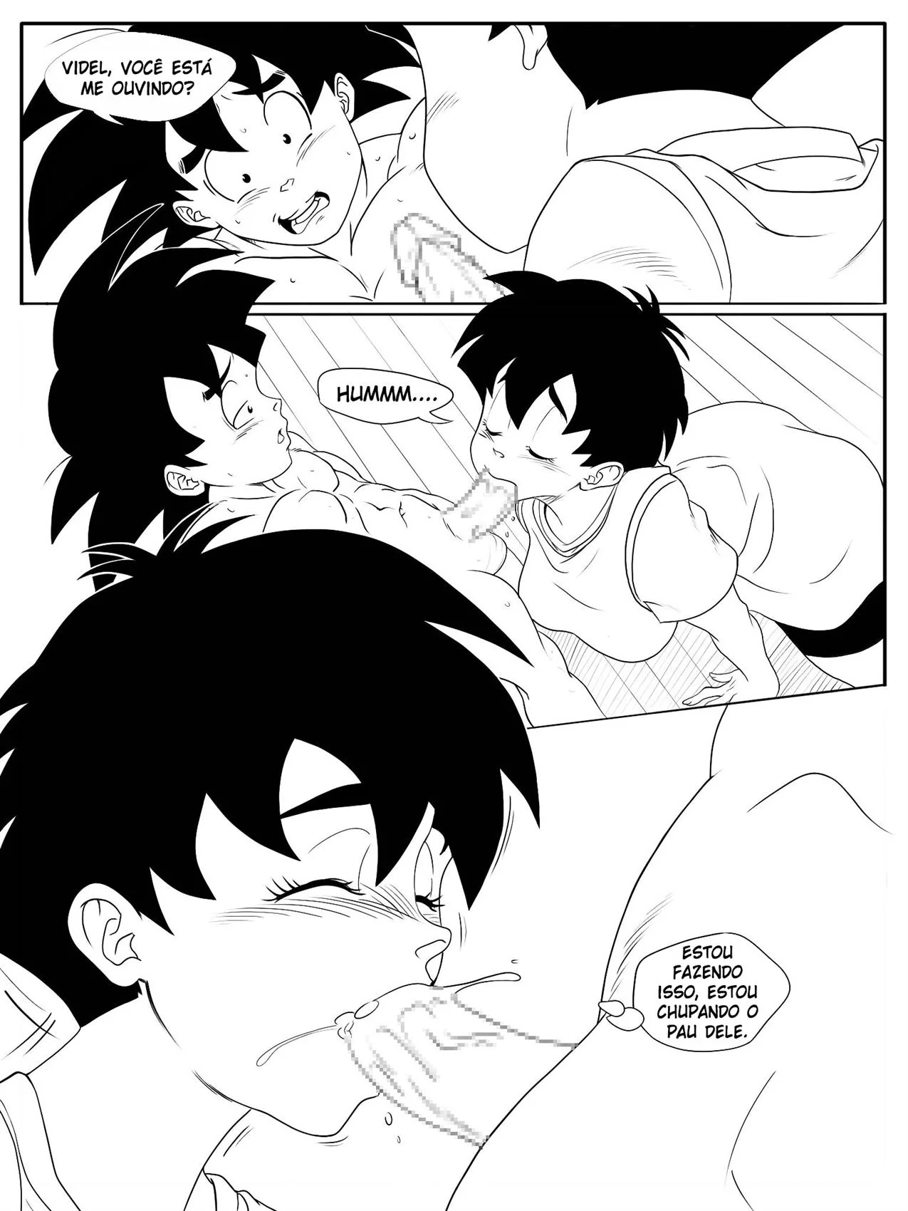 Goku Pelado: Videl Ajuda o Tarado a Resolver seu Problema na Pica Dura – Dragon Ball Hentai HQ Brasileiro