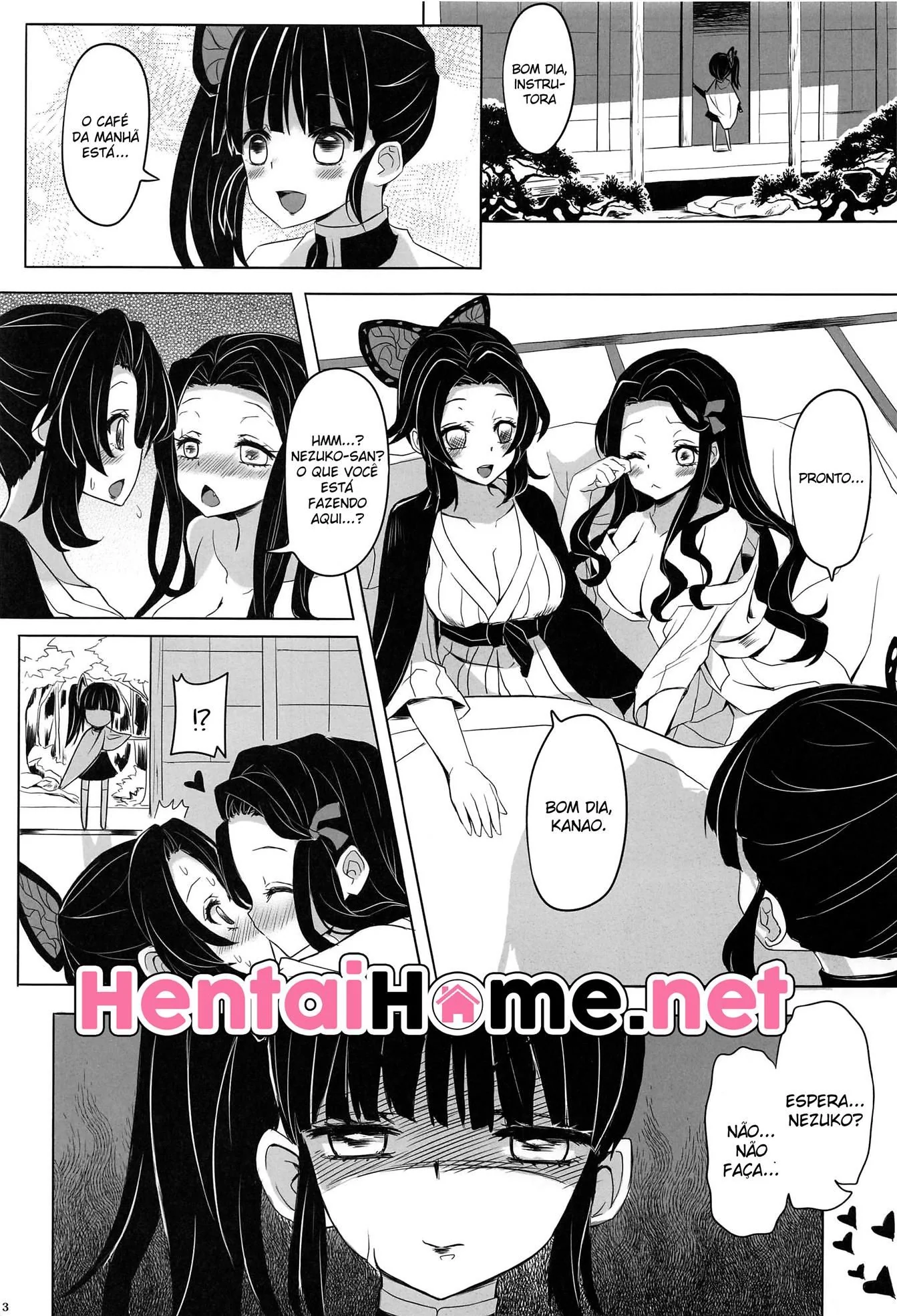 Nezuko Piranha Quer Rola Das Shinobus e Kanaos em Hentai HQ Brasileiro