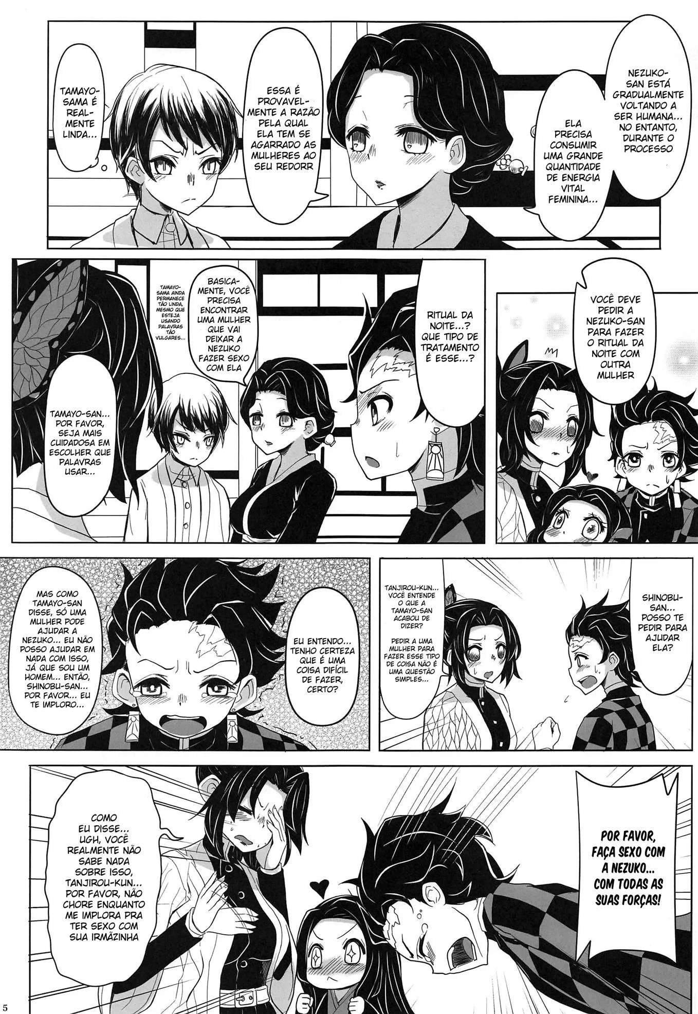 Nezuko Piranha Quer Rola Das Shinobus e Kanaos em Hentai HQ Brasileiro