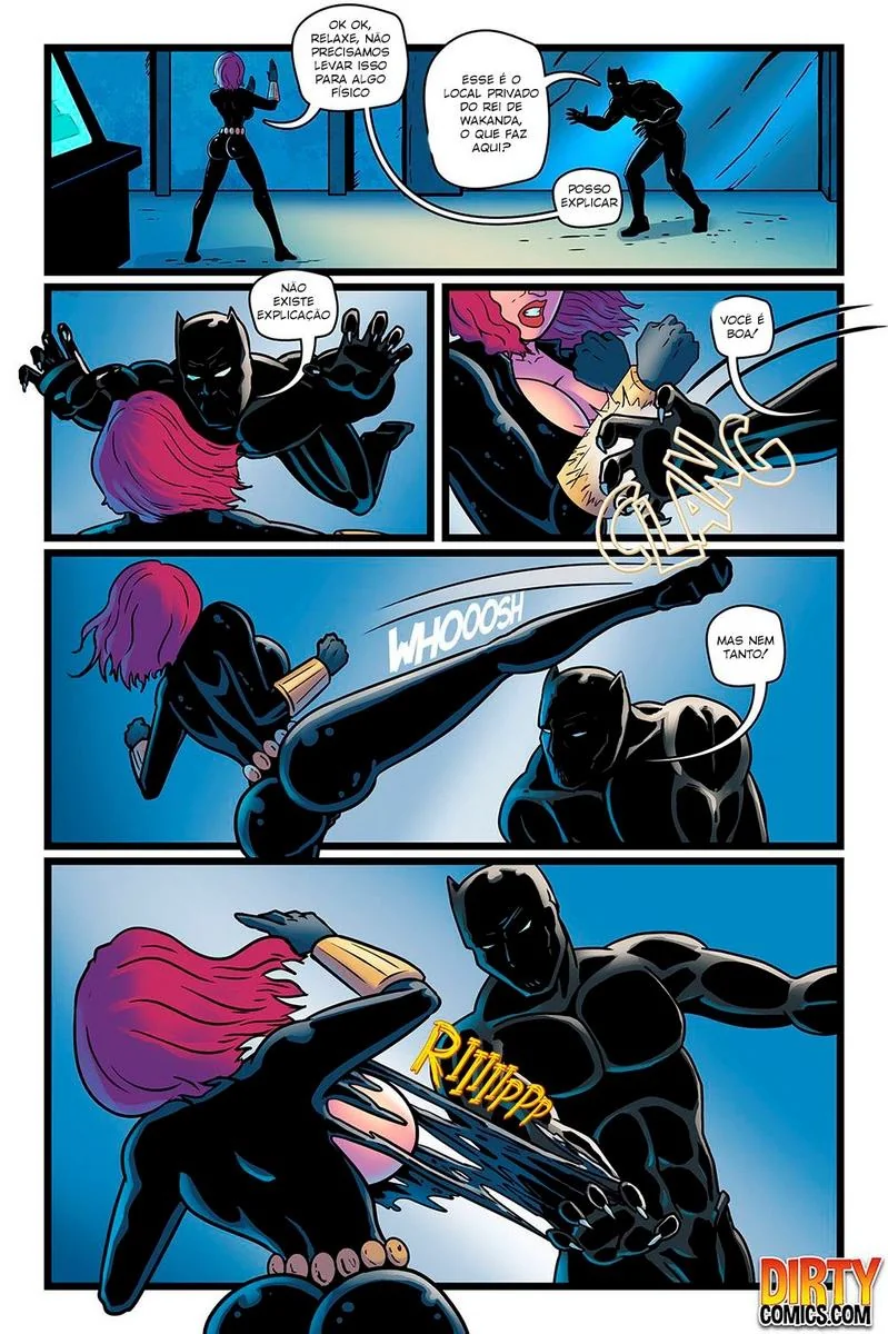 Viúva Negra e Pantera Negra em Missão Oral – Hentai HQ