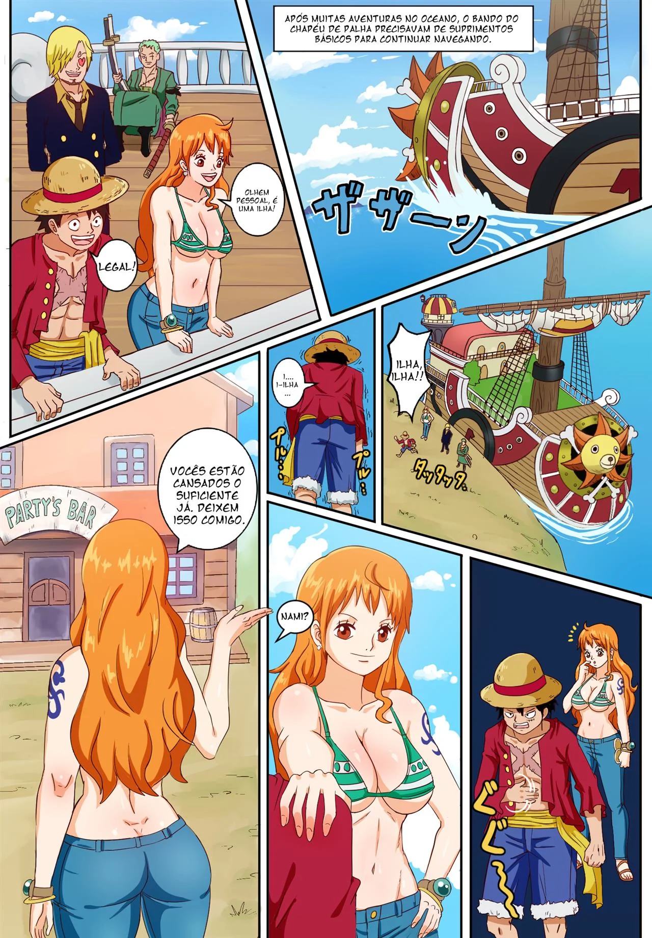 Nami Piranha da Ilha dos Burros – Paródia One Piece hentai HQ