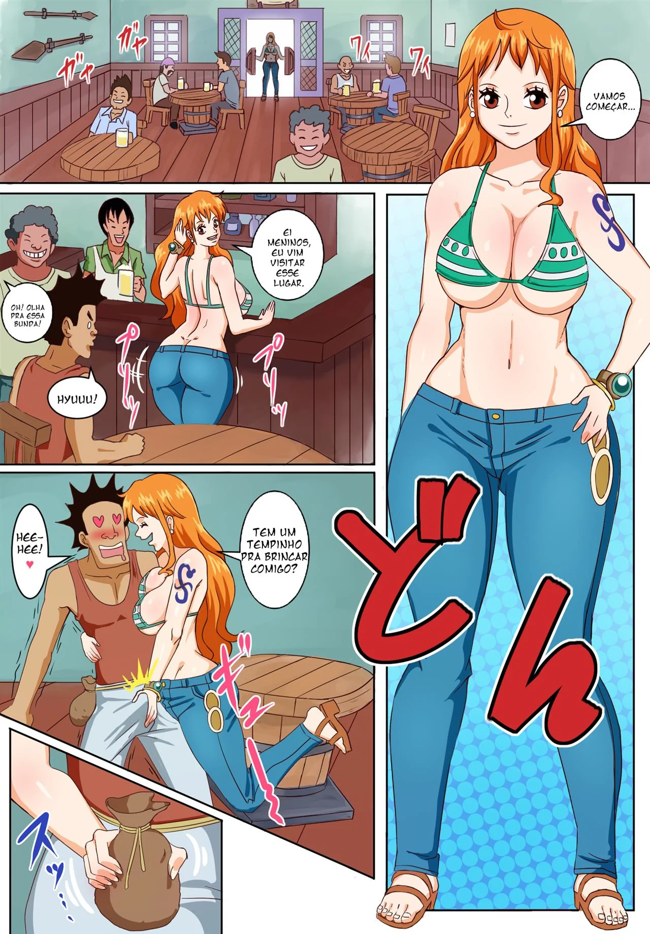 Nami Piranha da Ilha dos Burros – Paródia One Piece hentai HQ
