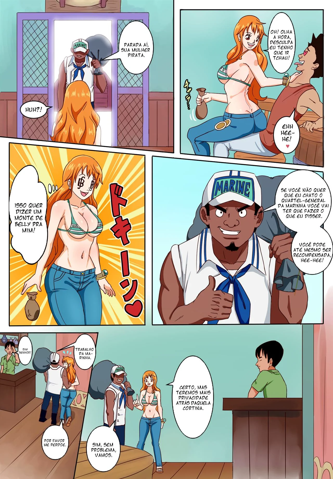 Nami Piranha da Ilha dos Burros – Paródia One Piece hentai HQ