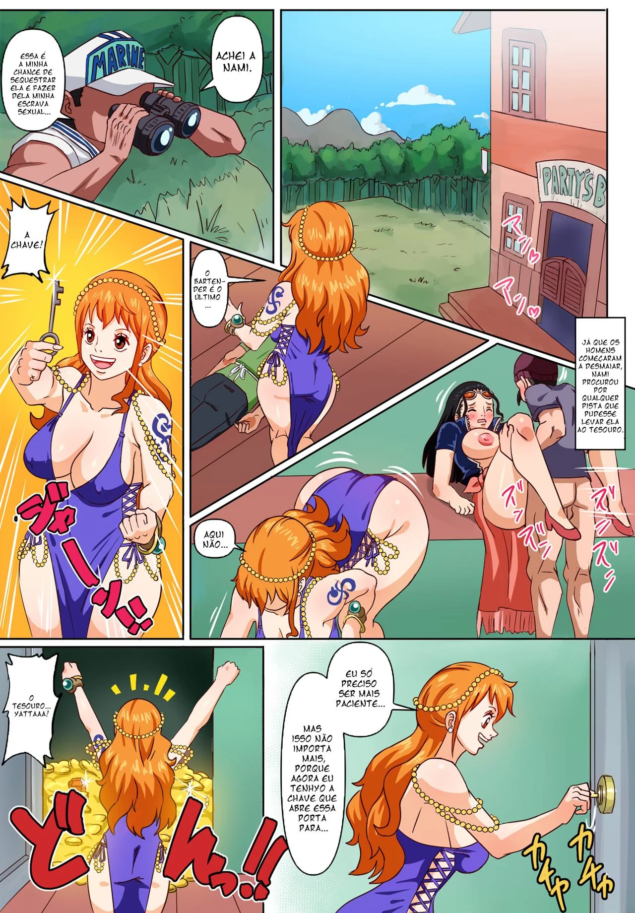 Nami Piranha da Ilha dos Burros – Paródia One Piece hentai HQ