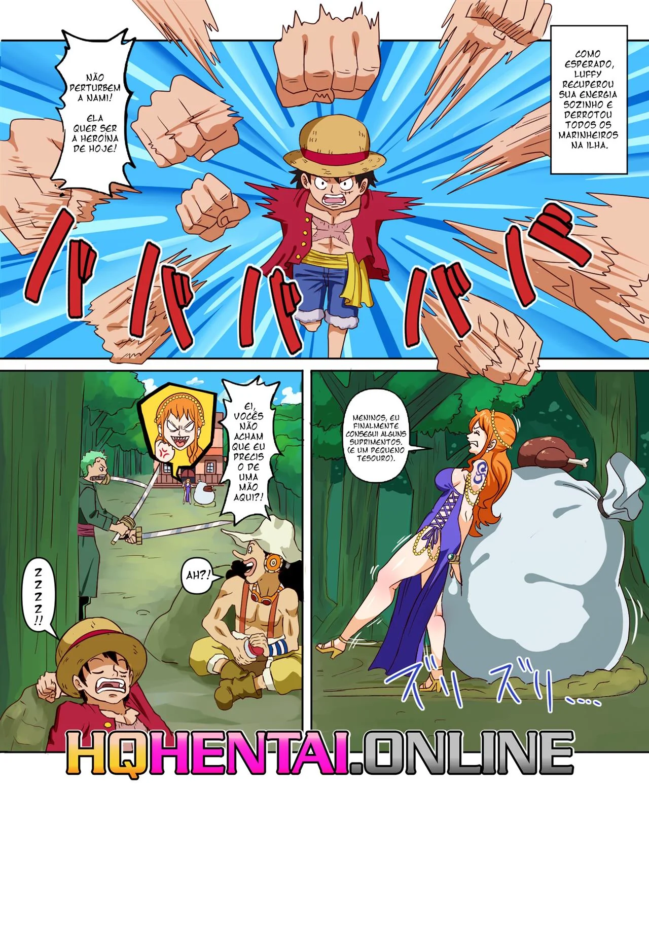 Nami Piranha da Ilha dos Burros – Paródia One Piece hentai HQ