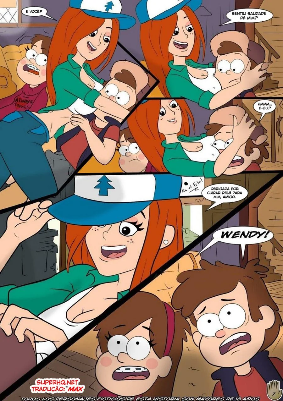 Gravity Falls – Mabel e Dipper na Orgia das Piranhas em Hentai HQ Brasileiro