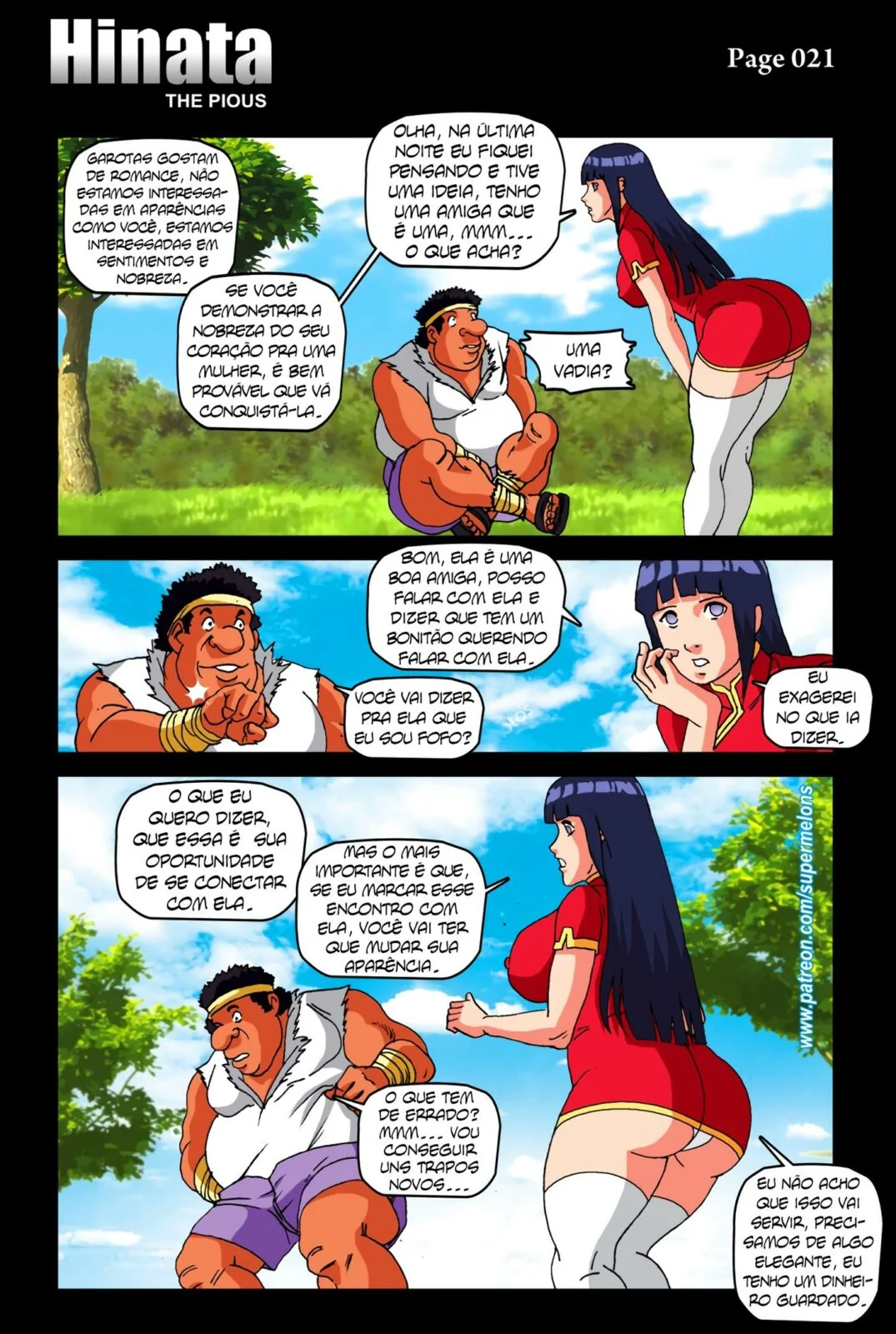 Hinata e o Gordinho Dotado: A Ajuda Especial da Piranha Nojenta em Hentai HQ Brasileiro