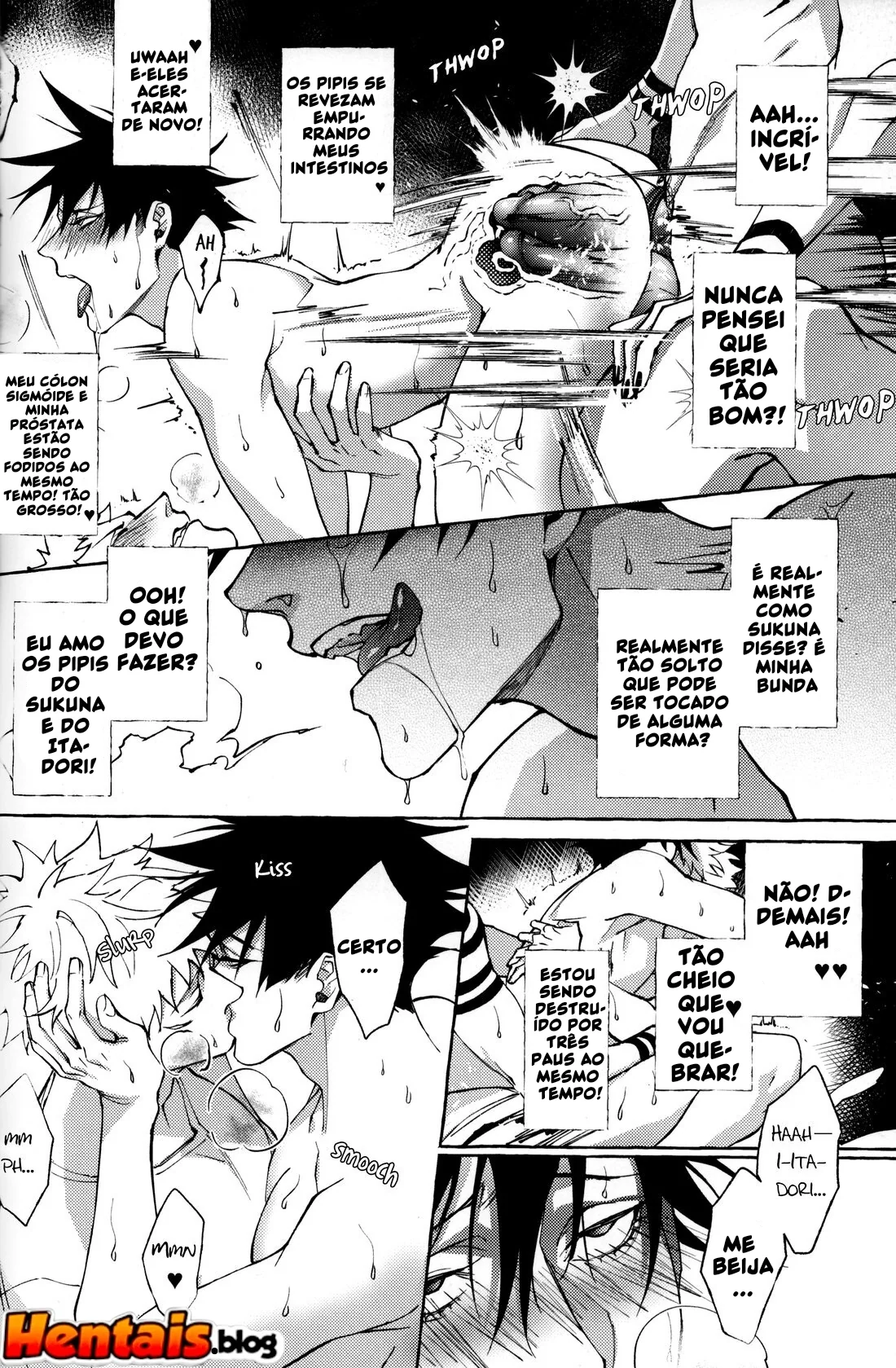 Jujutsu Kaisen: Pernoite em Xião Xing – Yuuji, Megumi e Sukuna em uma Orgia Anal | Hentai HQ Brasileiro