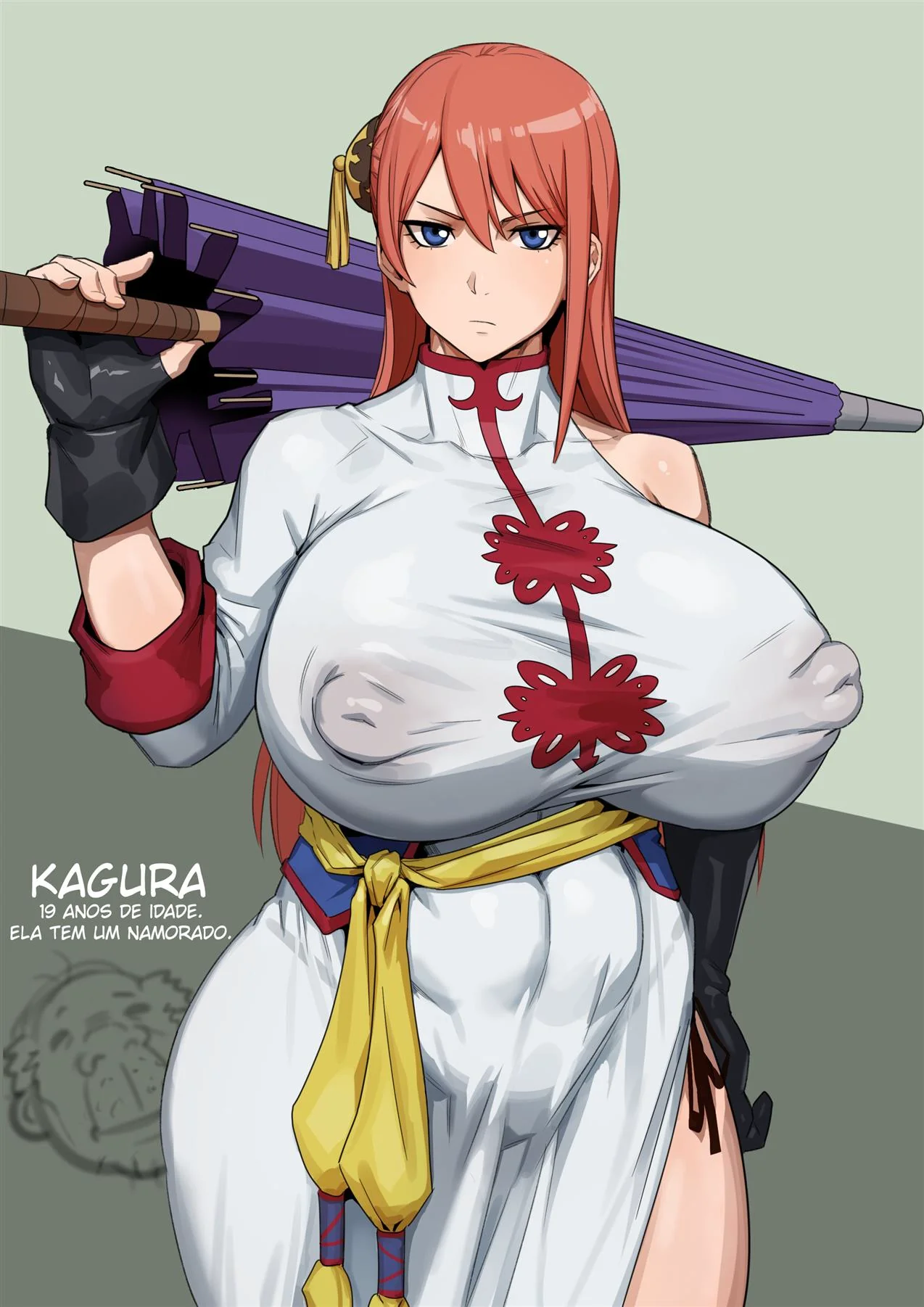 Kagura e seus peitões turbinados: a putinha safada do Kabuki em hentai HQ