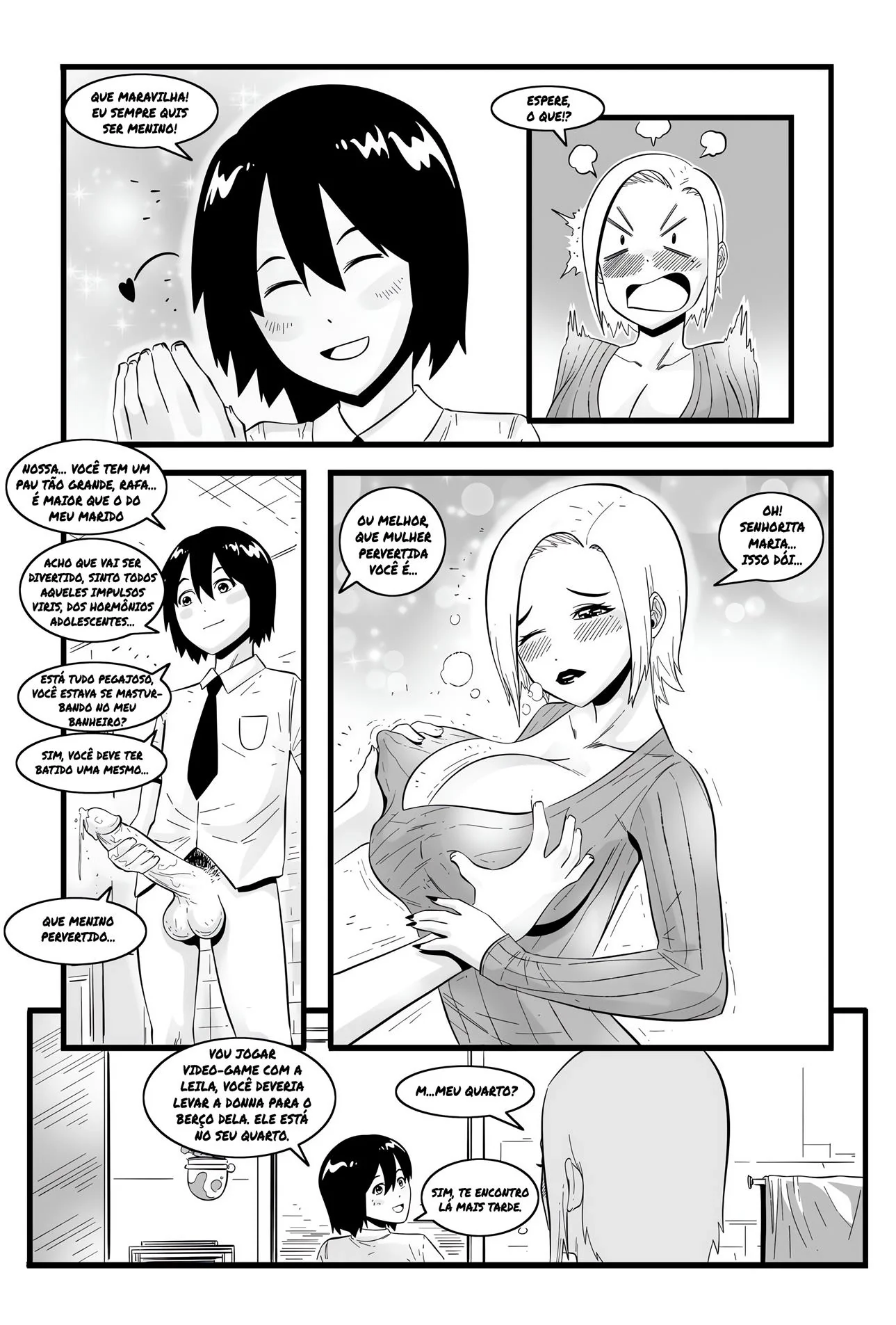 A Mamãe Gostosa e a Piroca do Amigo – Hentai Incesto em HQ Brasileiro