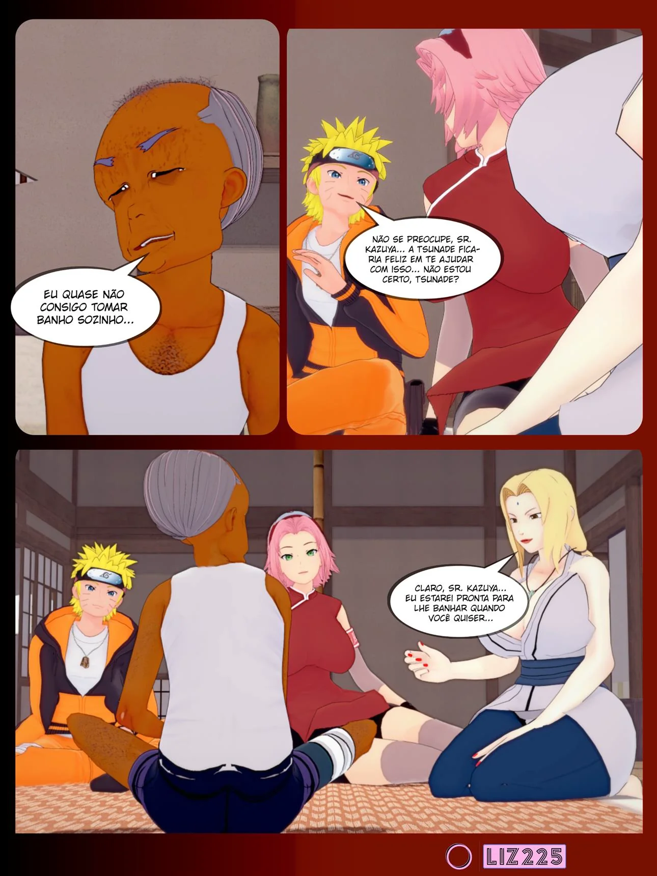 Pousada da Sacanagem: Tsunade, Sakura, Naruto e o Velho Tarado – Hentai HQ Brasileiro