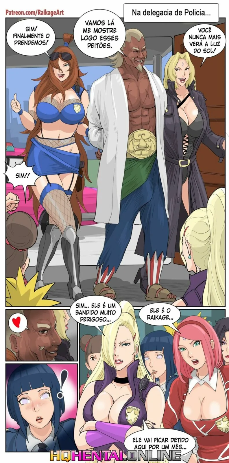 Naruto Hentai: Raikage e as Policiais Piranhas – Sedução na Delegacia em HQ Brasileiro