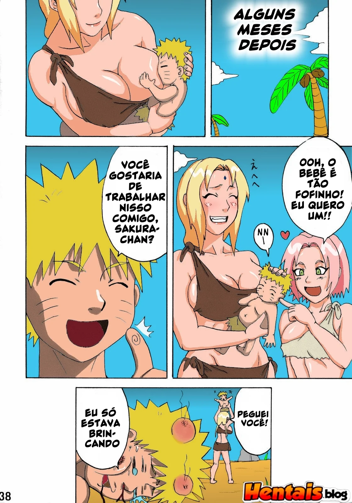 Naruto Pornô: Festa na Selva – Suruba com Sakura e Tsunade em Hentai HQ Brasileiro